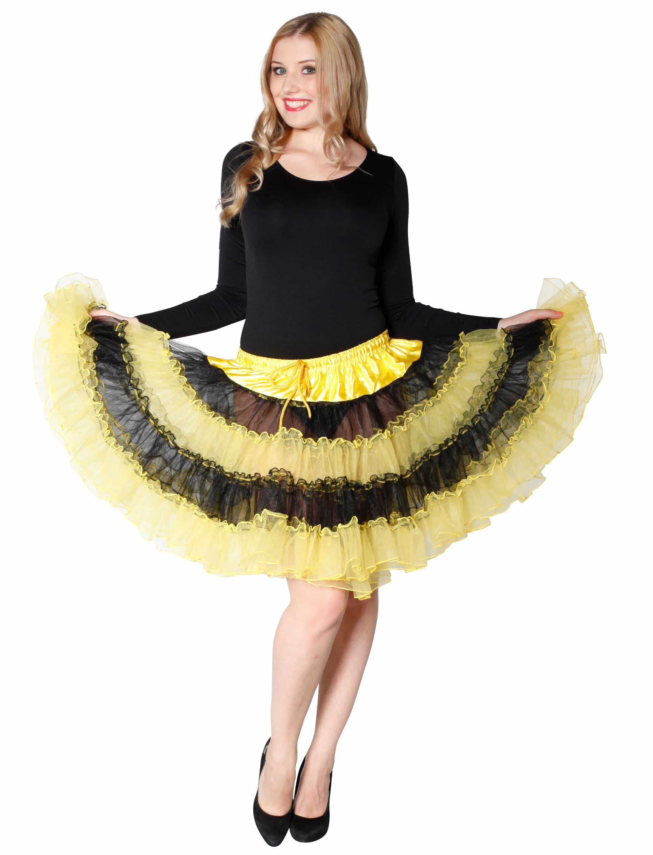Petticoat de luxe Damen schwarz/gelb one size