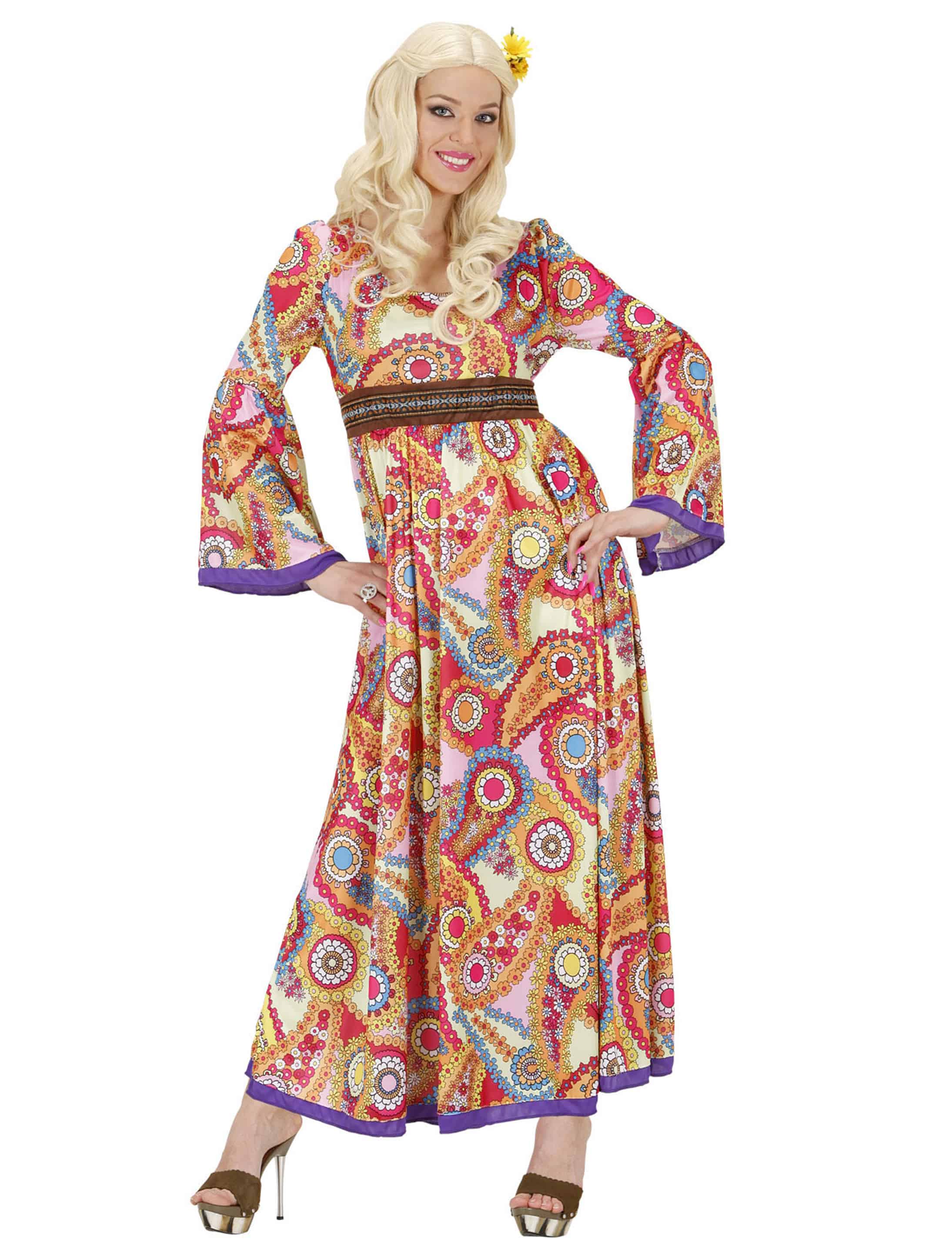 Kleid Hippie Damen bunt XL