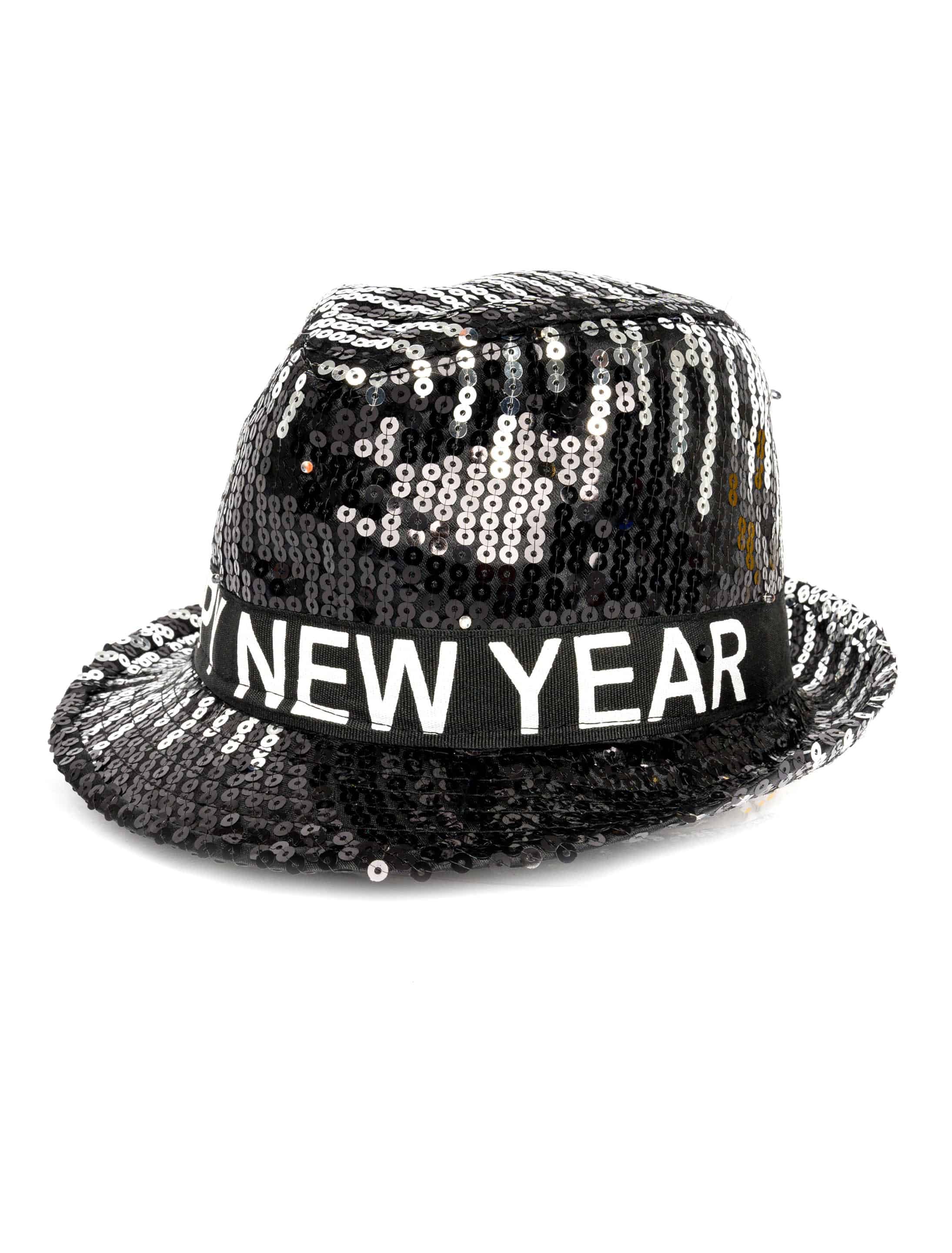 Hut Happy New Year mit LED schwarz