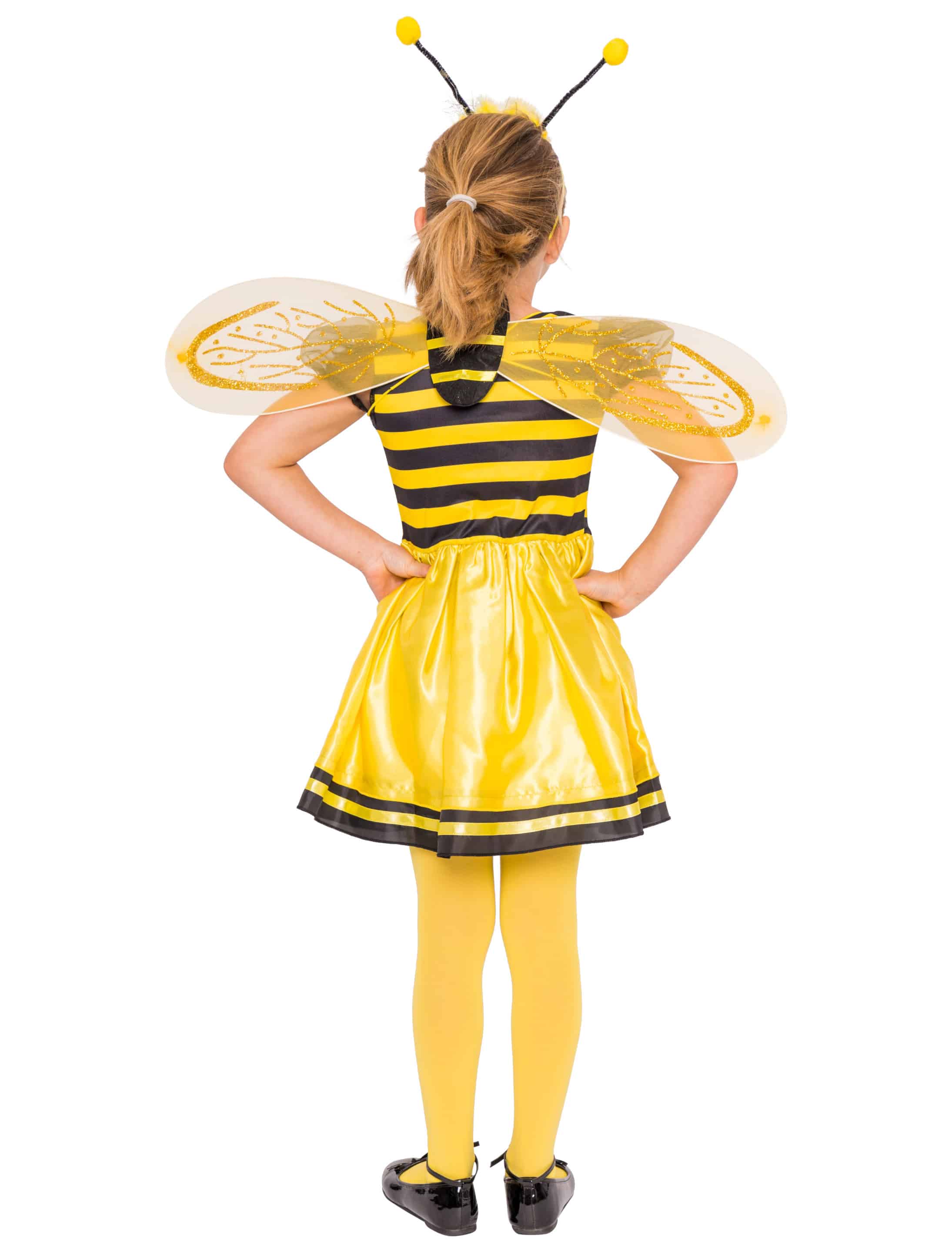 Kleid Bienchen Kinder schwarz/gelb 5-6 Jahre