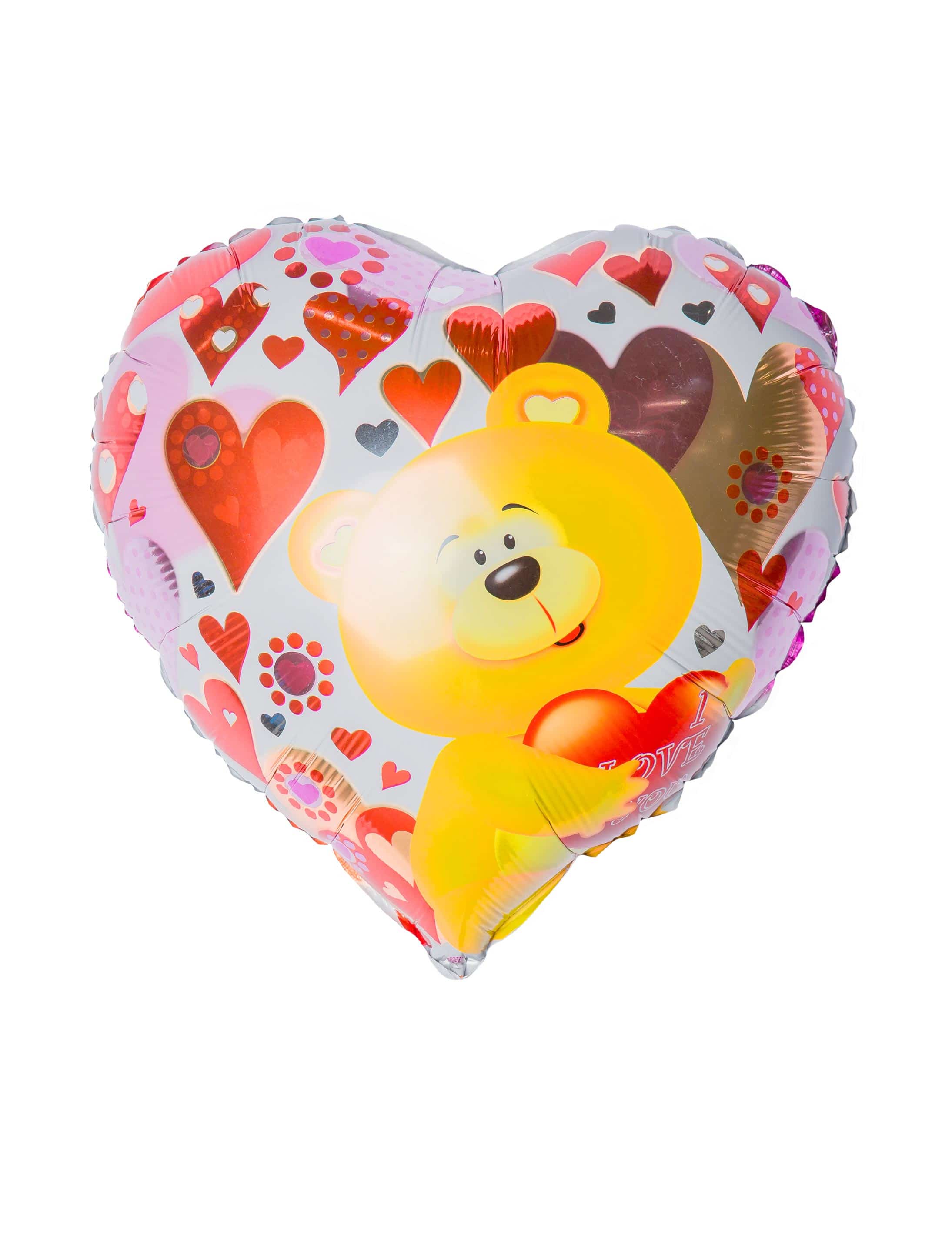 Folienballon Herz mit Bär S
