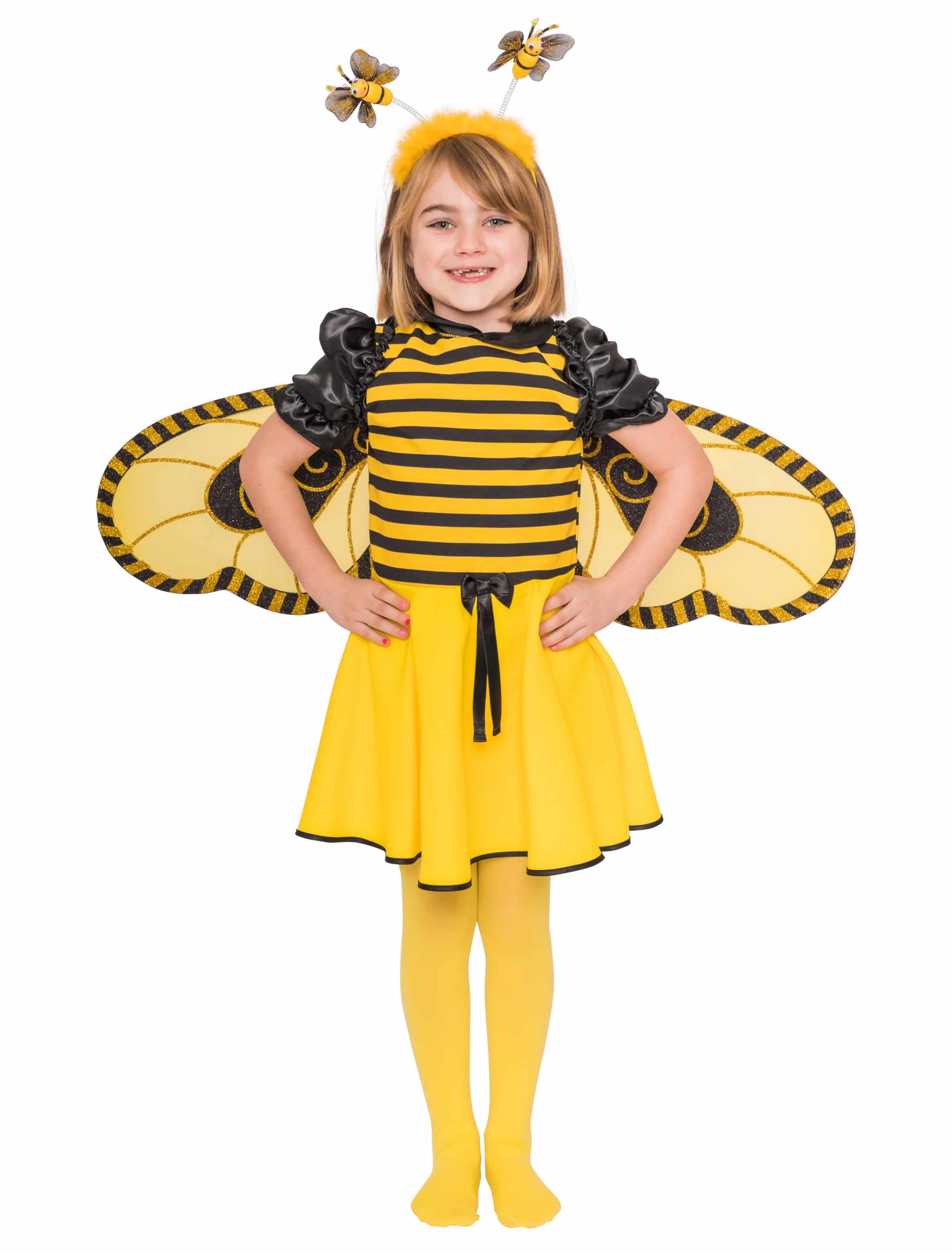 Kleid Biene Kinder schwarz/gelb 104