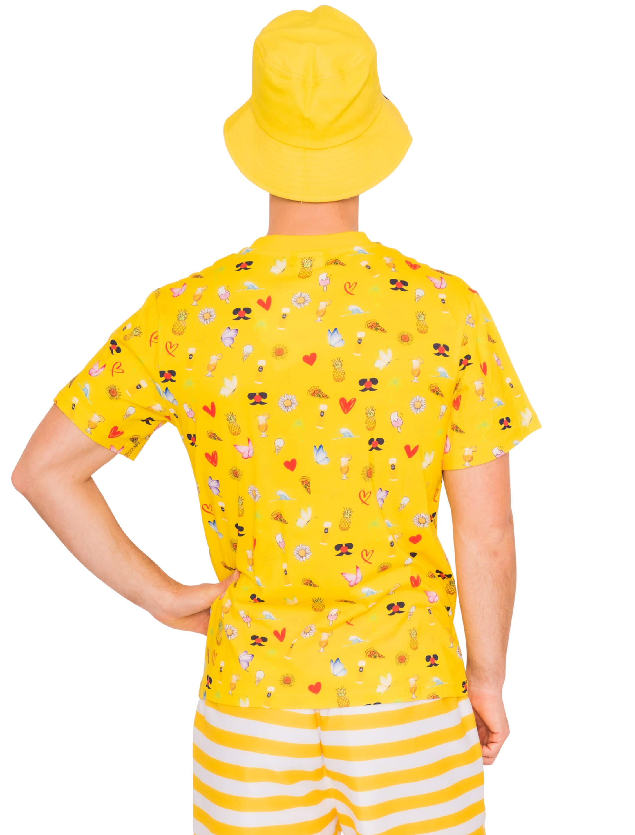 JIS T-Shirt Jeck im Sunnesching mit Logos Herren gelb 4XL