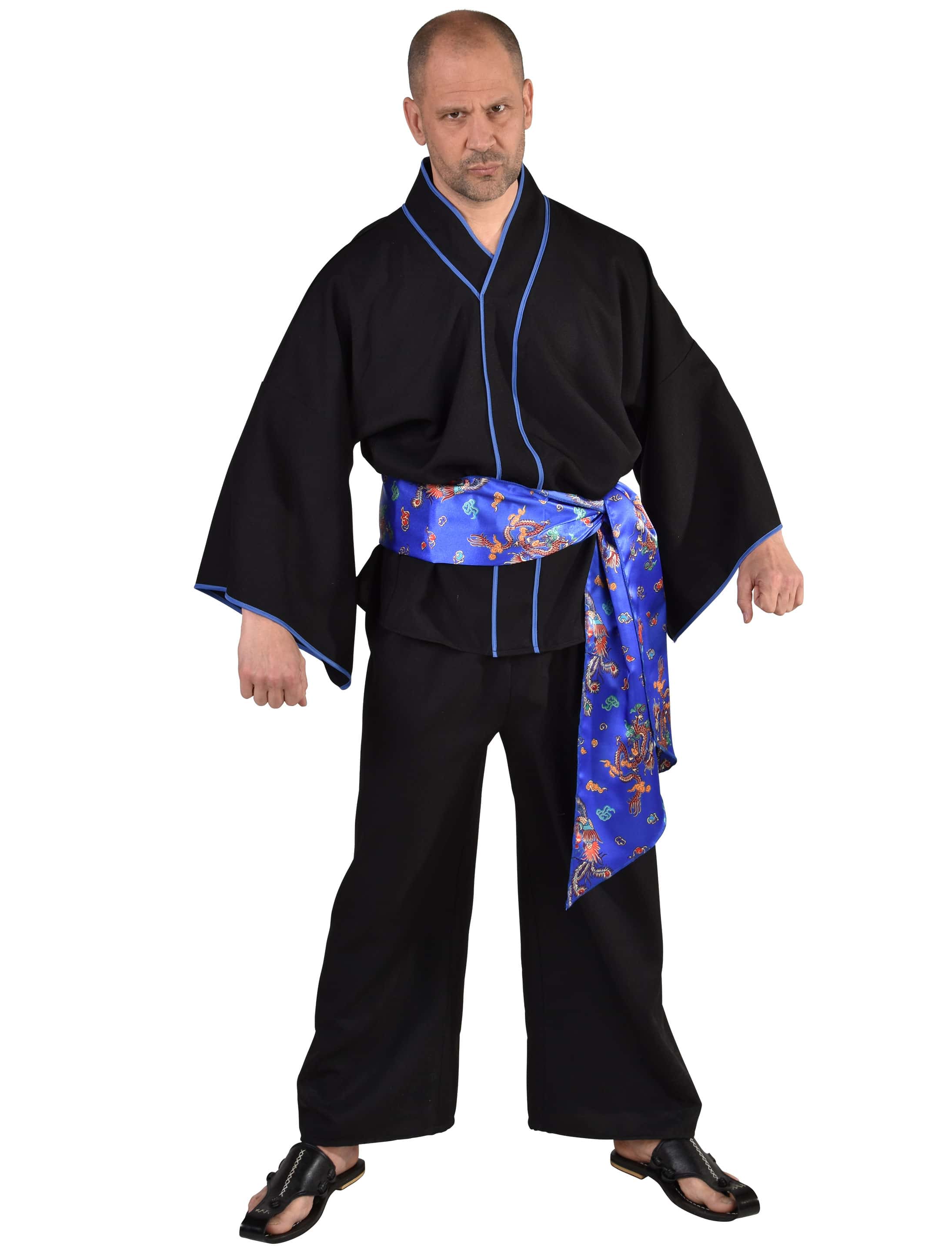 Yukata Herren 3-tlg. Herren schwarz/blau 2XL