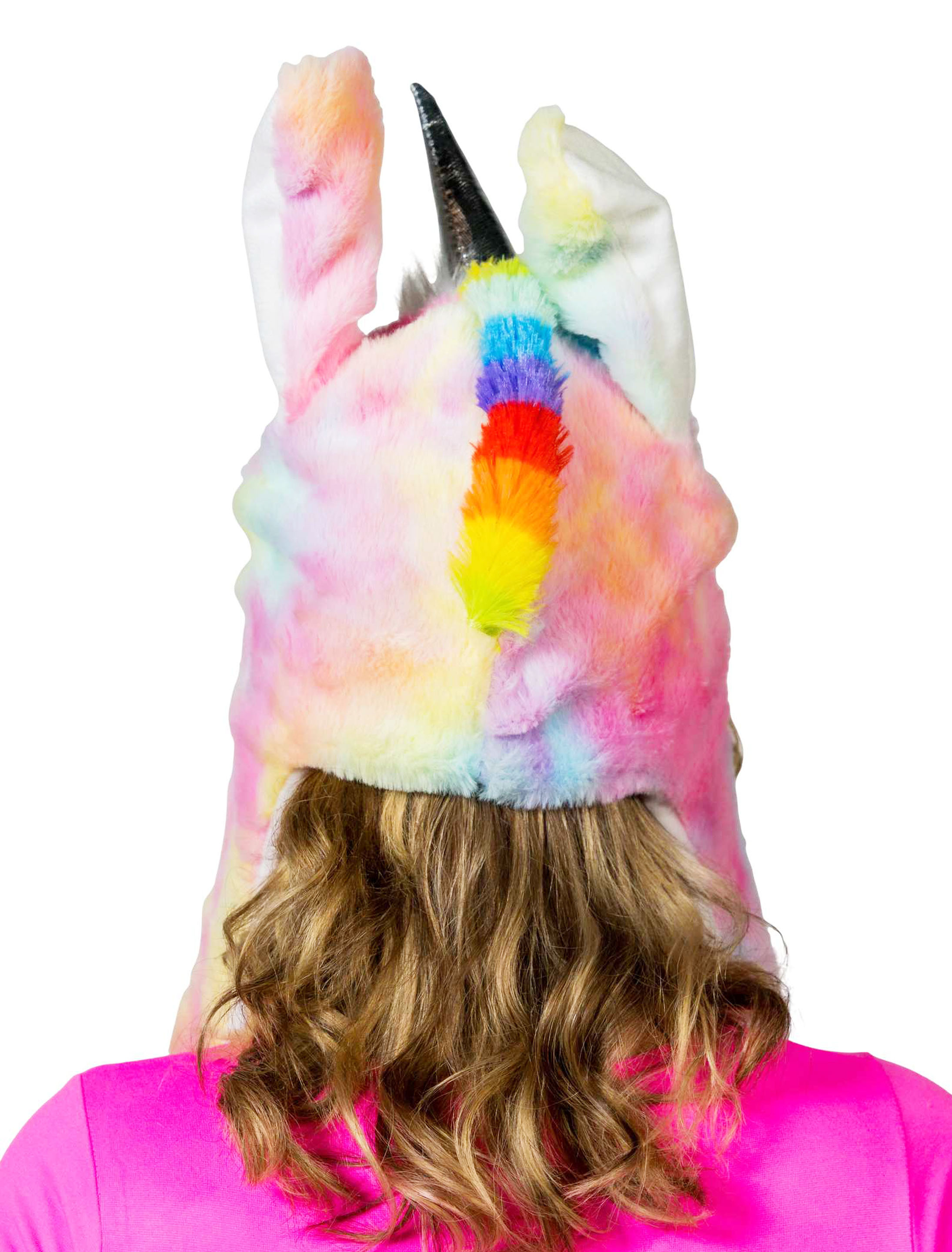 Mütze Plüsch Einhorn mit beweglichen Ohren bunt Mütze Plüsch Einhorn mit beweglichen Ohren bunt