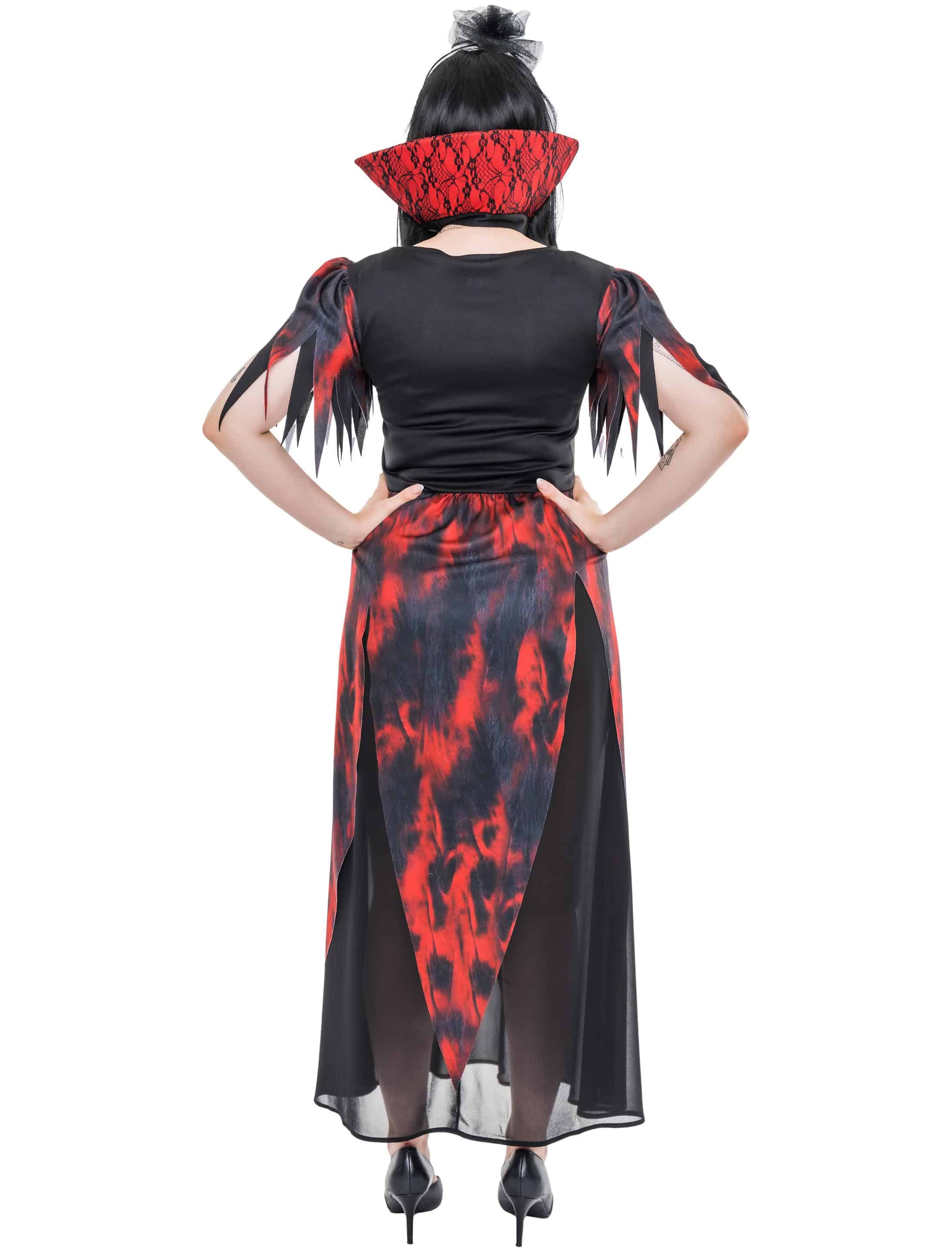 Kleid mit Stehkragen schwarz/rot 4XL-5XL