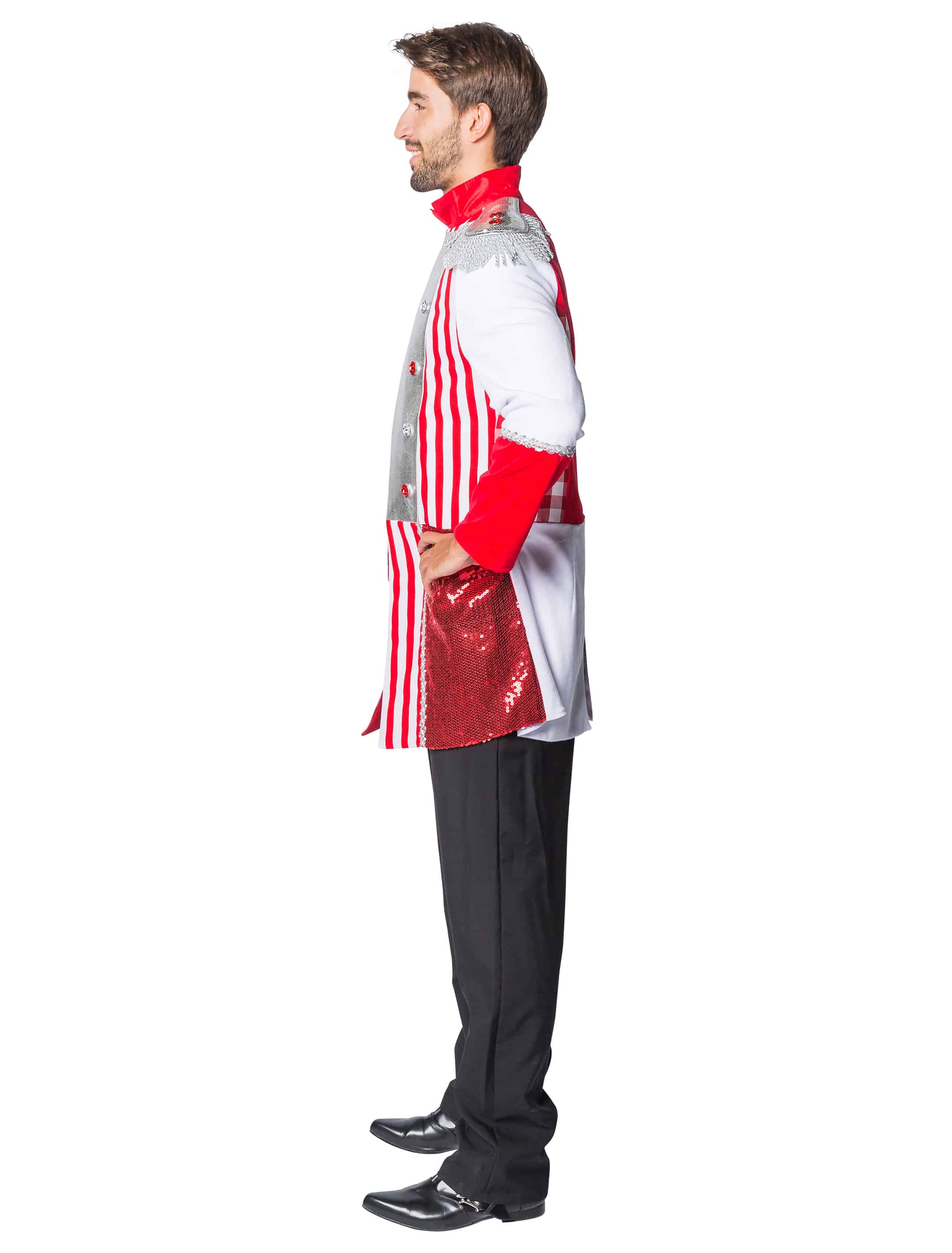 Mantel deluxe Herren rot/weiß 3XL