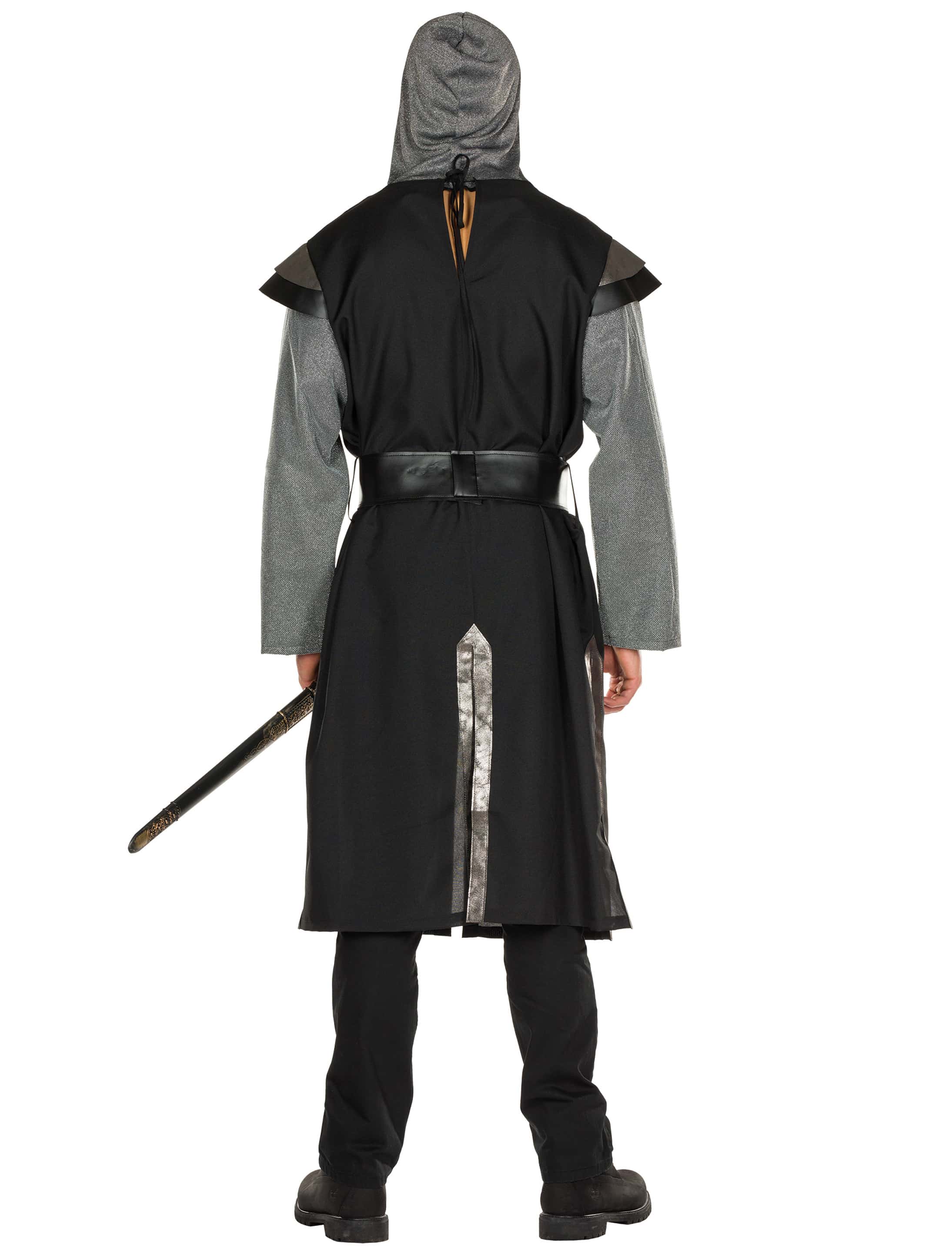 Hemd Ritter Herren mit Gürtel schwarz 54