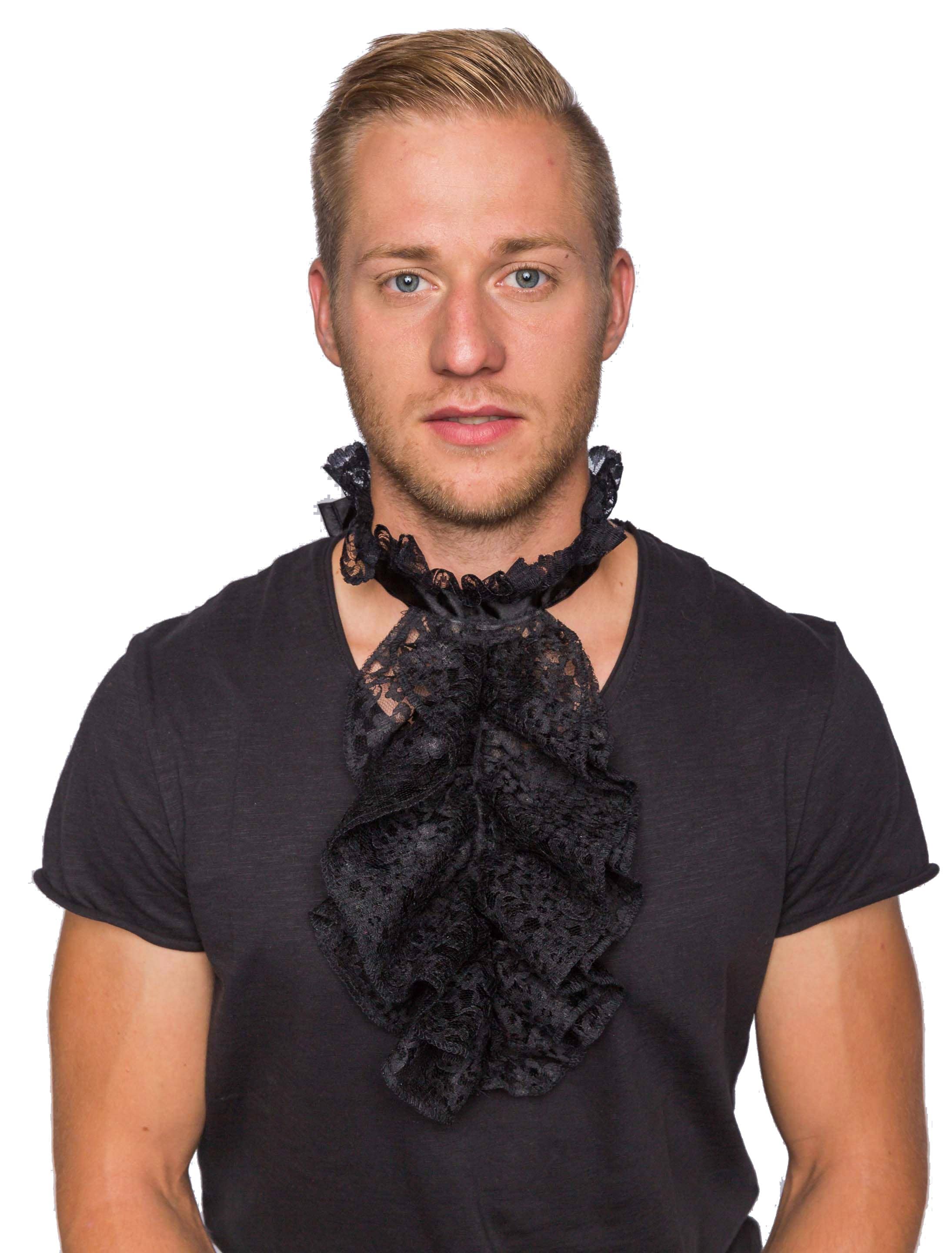 Jabot mit Spitze schwarz one size