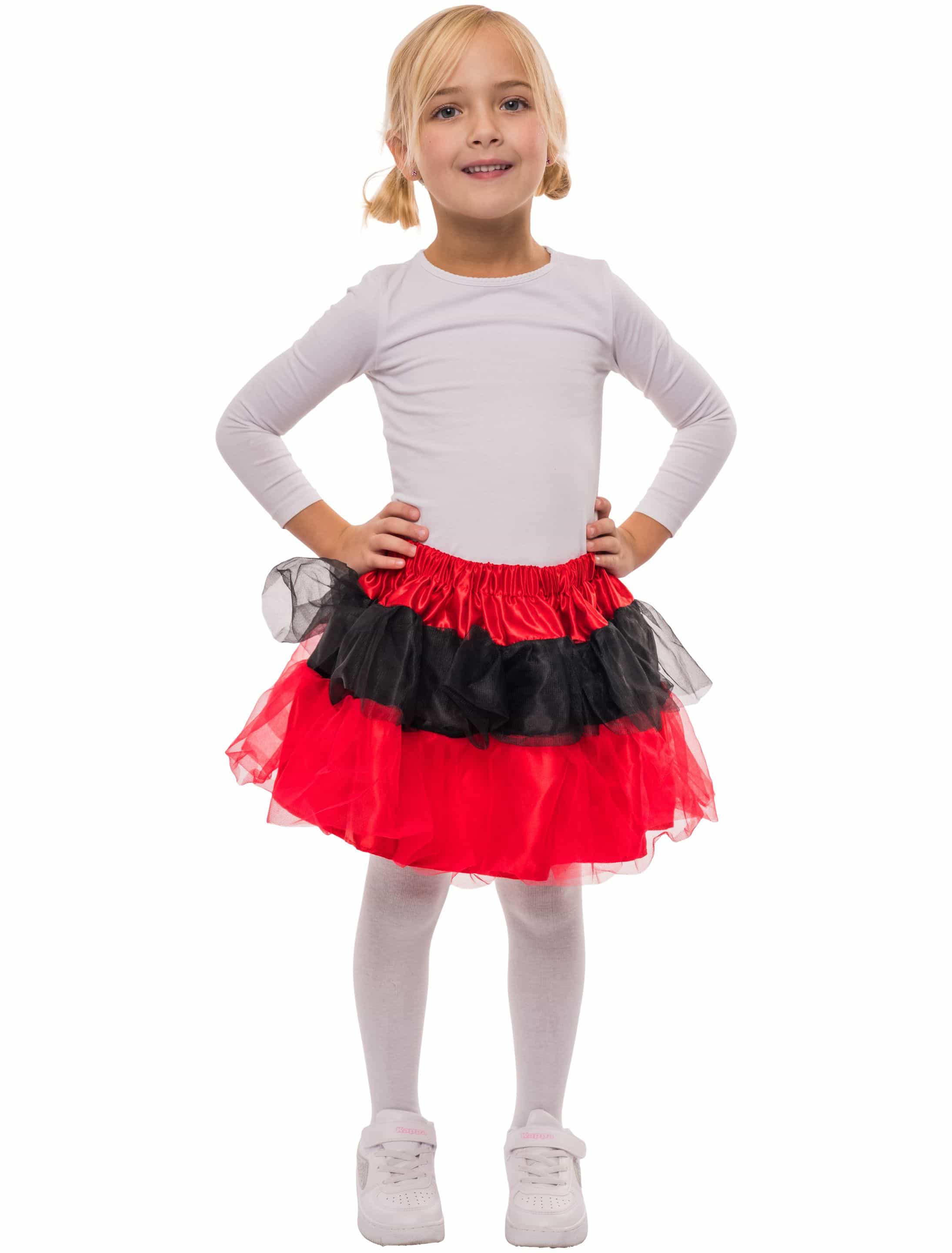 Petticoat Kinder Damen schwarz/rot one size