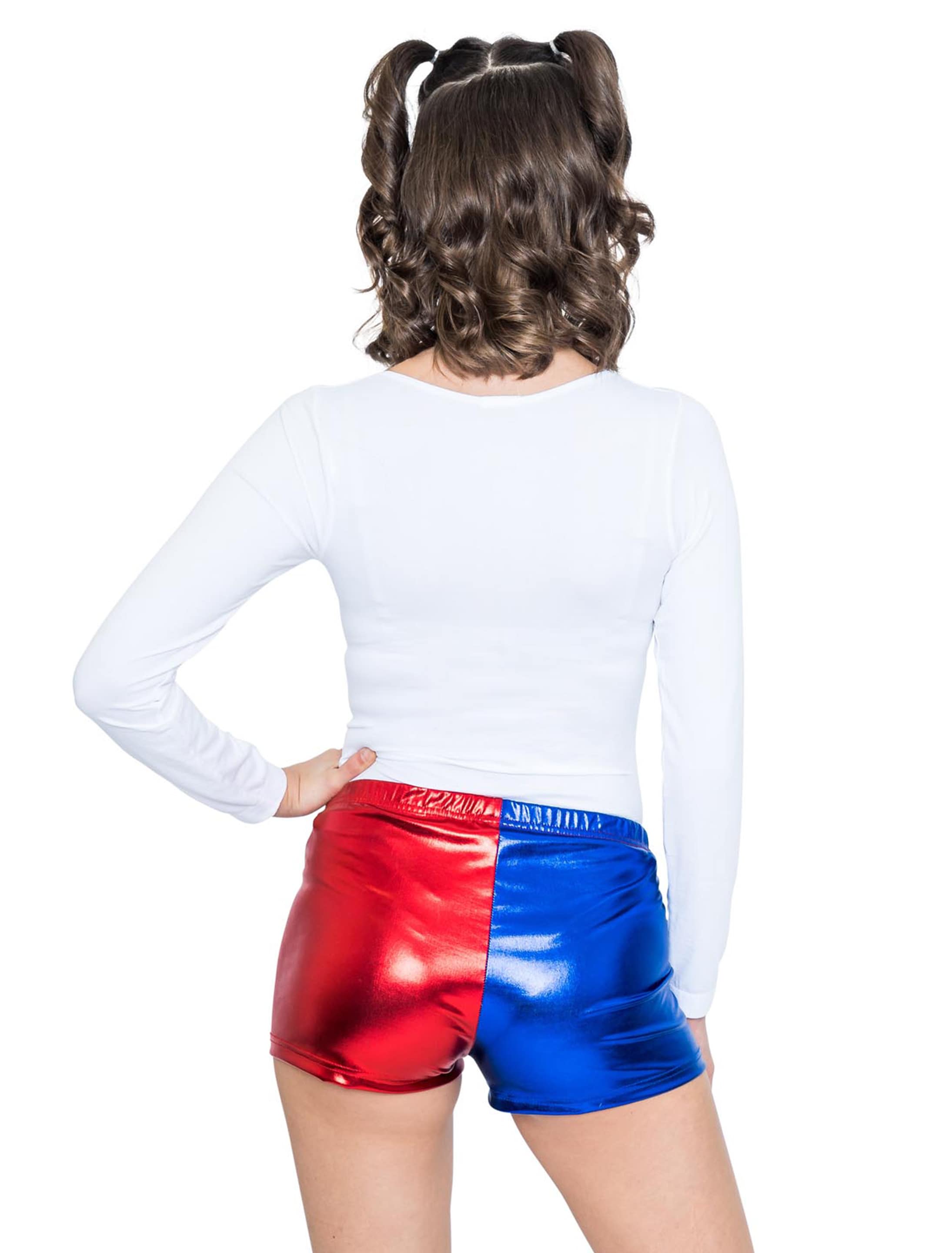 Hot pants metallic rot/blau XS