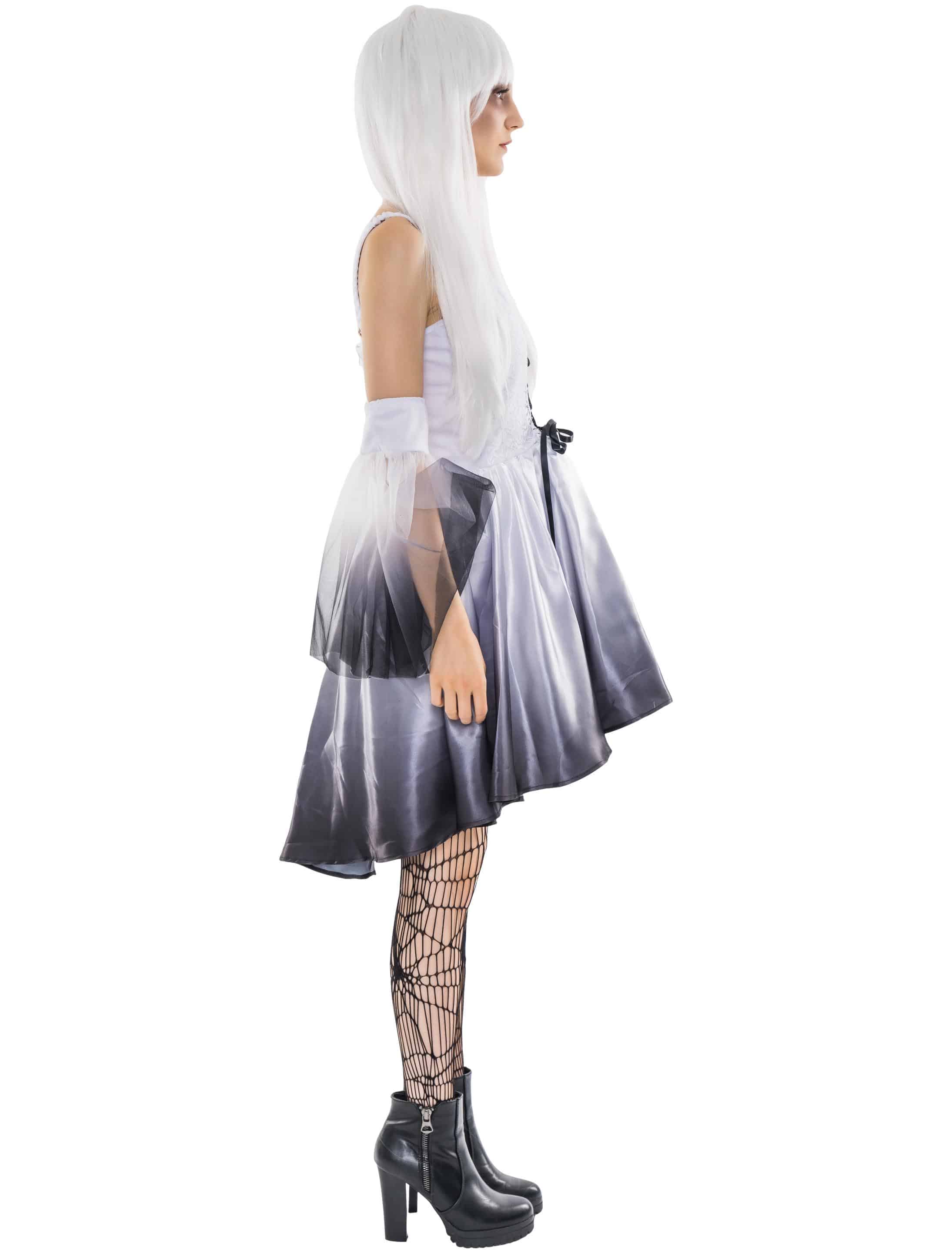 Kleid Engel Damen 3-tlg. schwarz/weiß L-XL