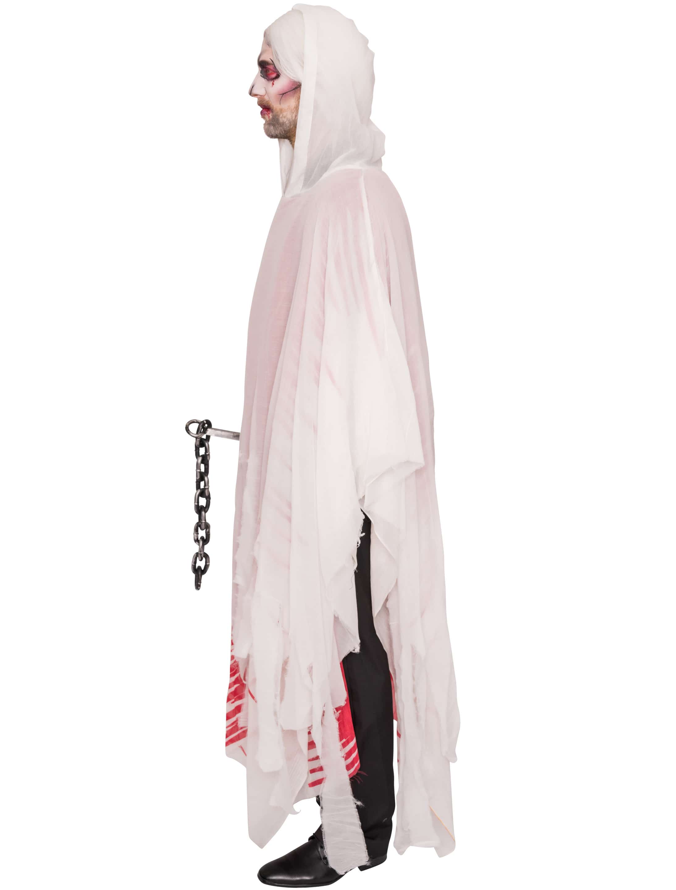 Cape mit Kapuze rot/weiß one size Cape mit Kapuze rot/weiß one size