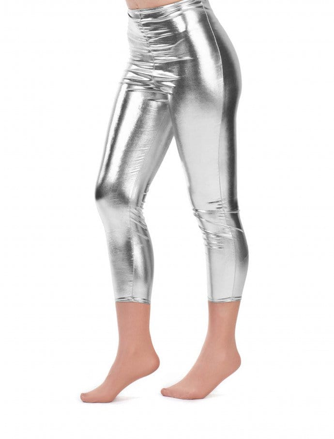 Leggings metallic silber S/M