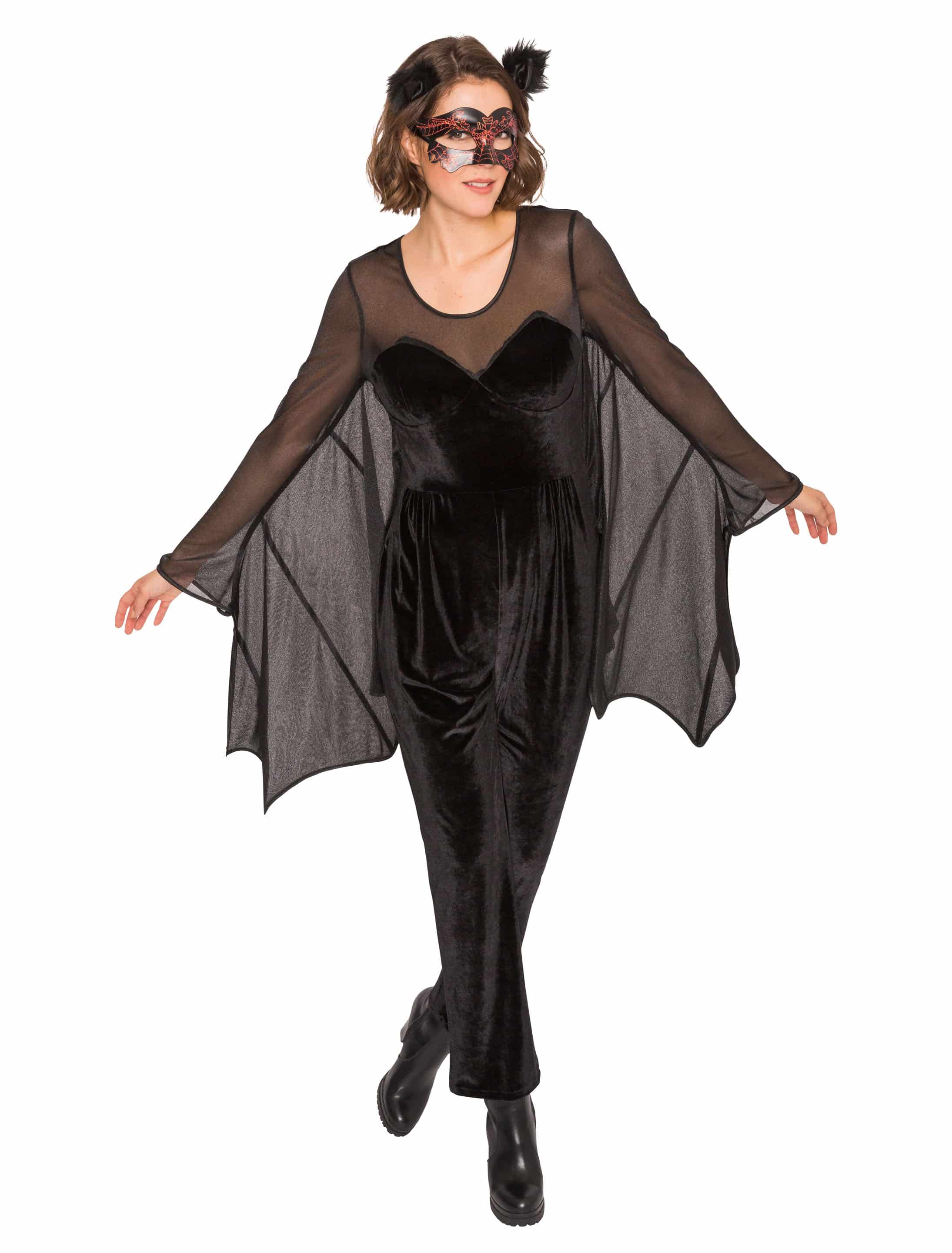 Jumpsuit Fledermaus Damen schwarz M