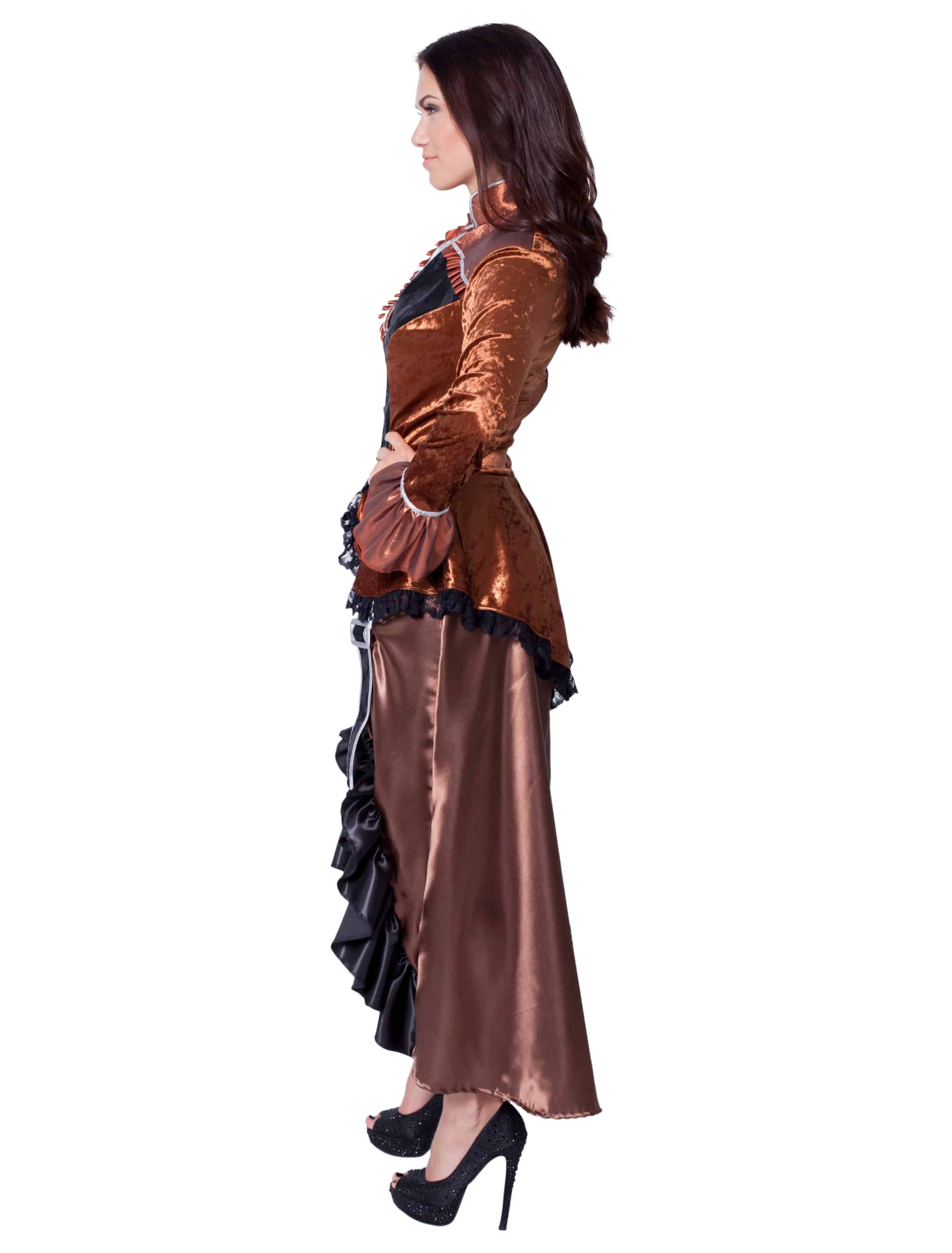 Kleid Steampunk Damen bronze 4XL