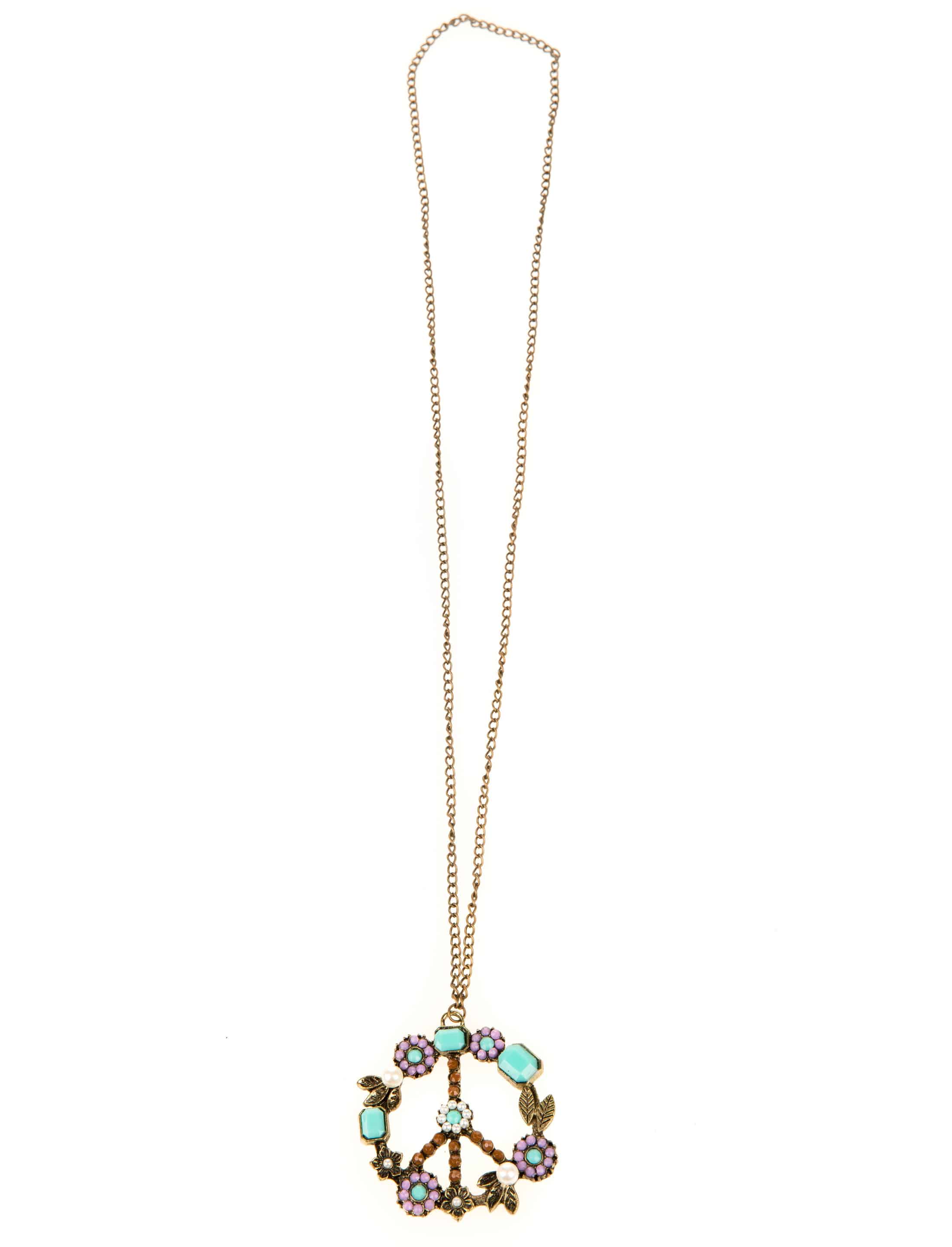 Halskette Peace mit Blumen