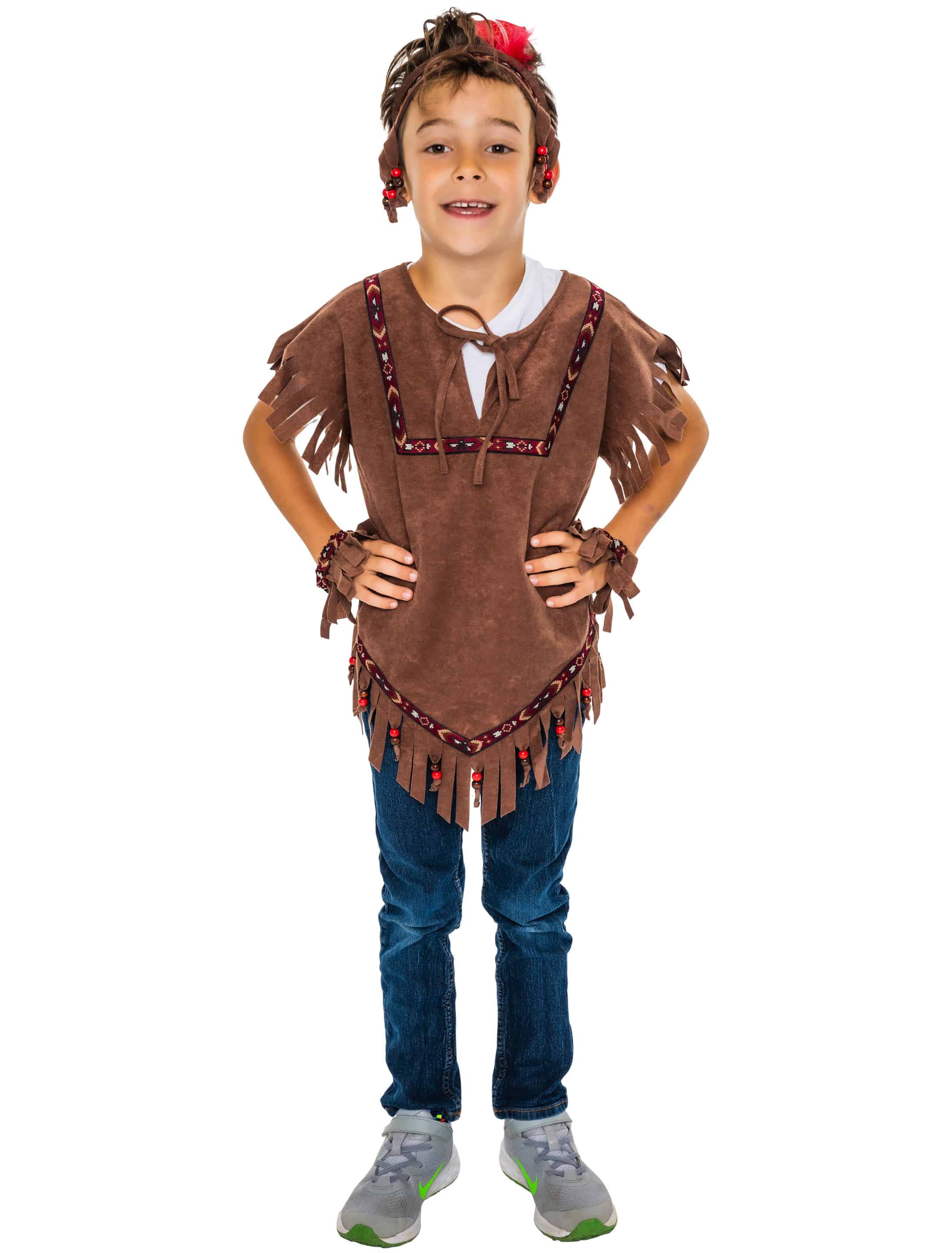 Indianer Kinder 4tlg. dunkelbraun 86/104