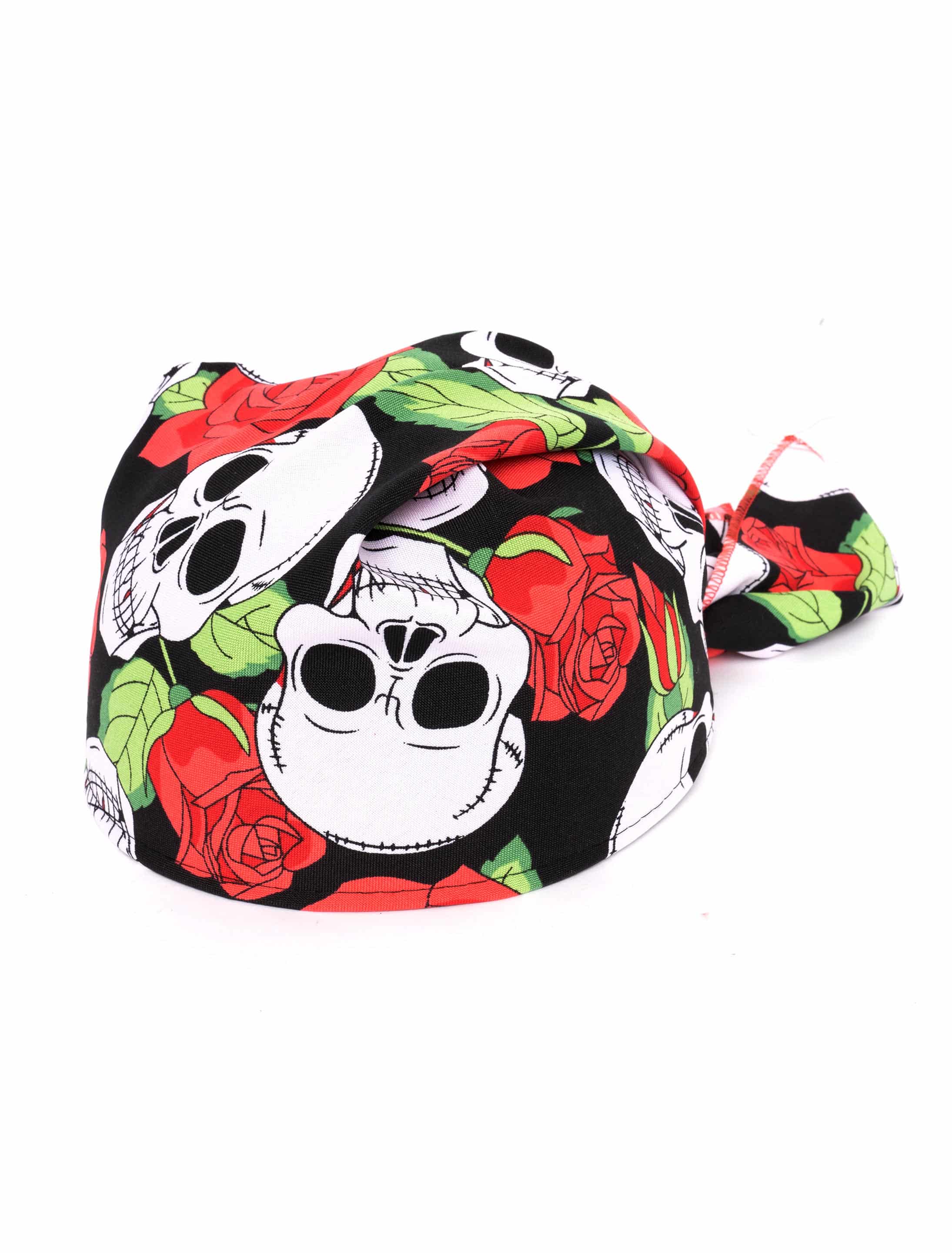 Kappe Totenkopf mit Rosen