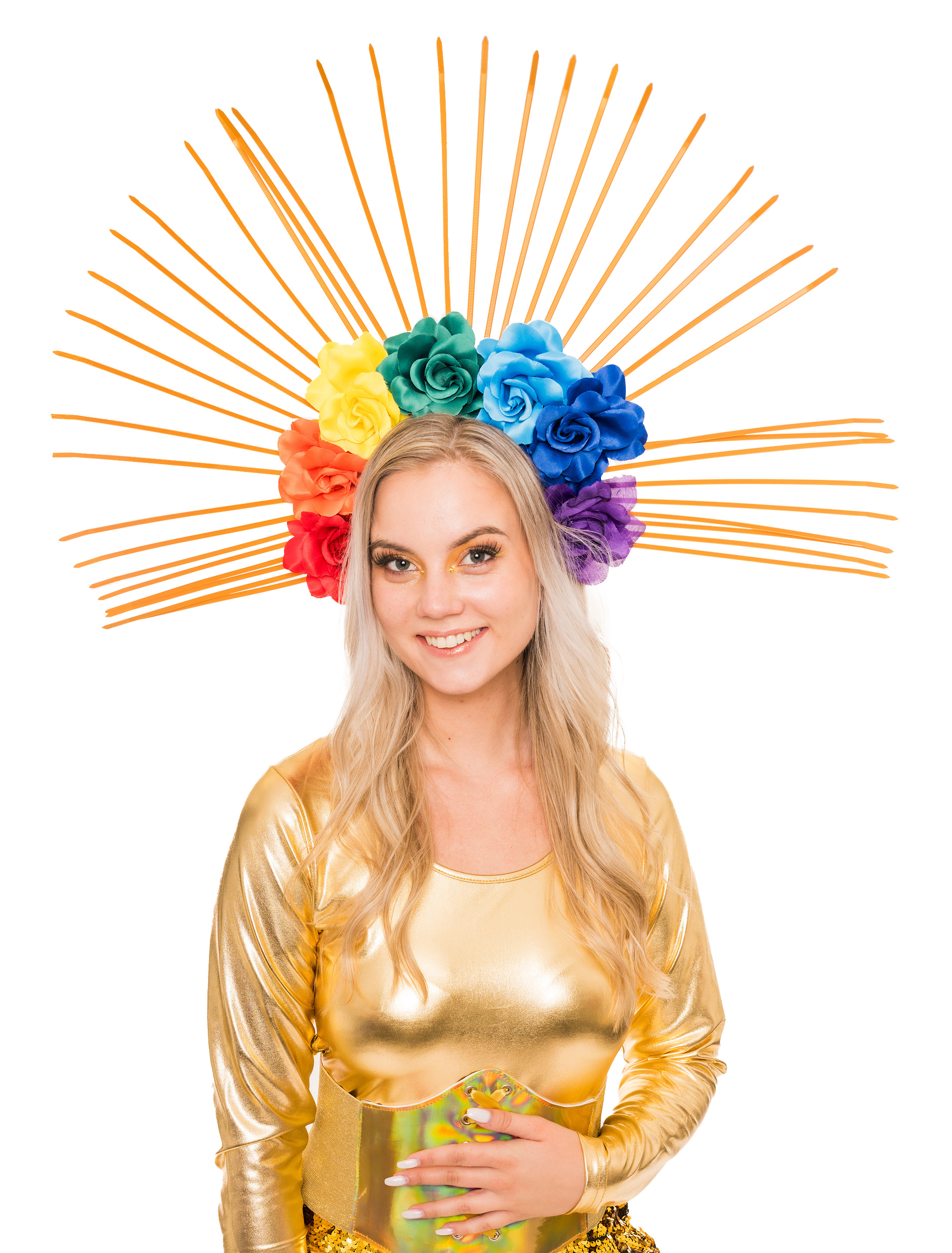 Haarreif Regenbogen mit Sonne bunt Haarreif Regenbogen mit Sonne bunt