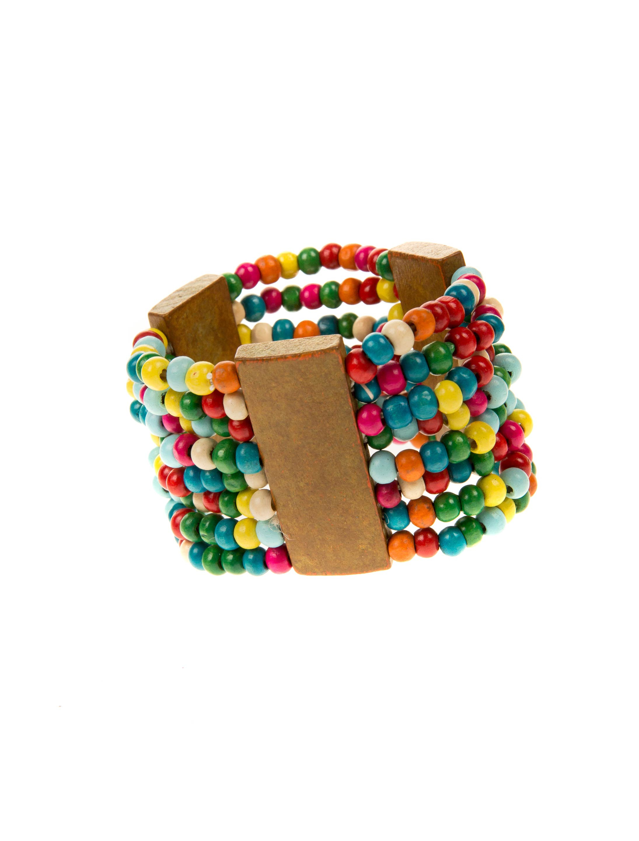 Armband mit Holzperlen bunt