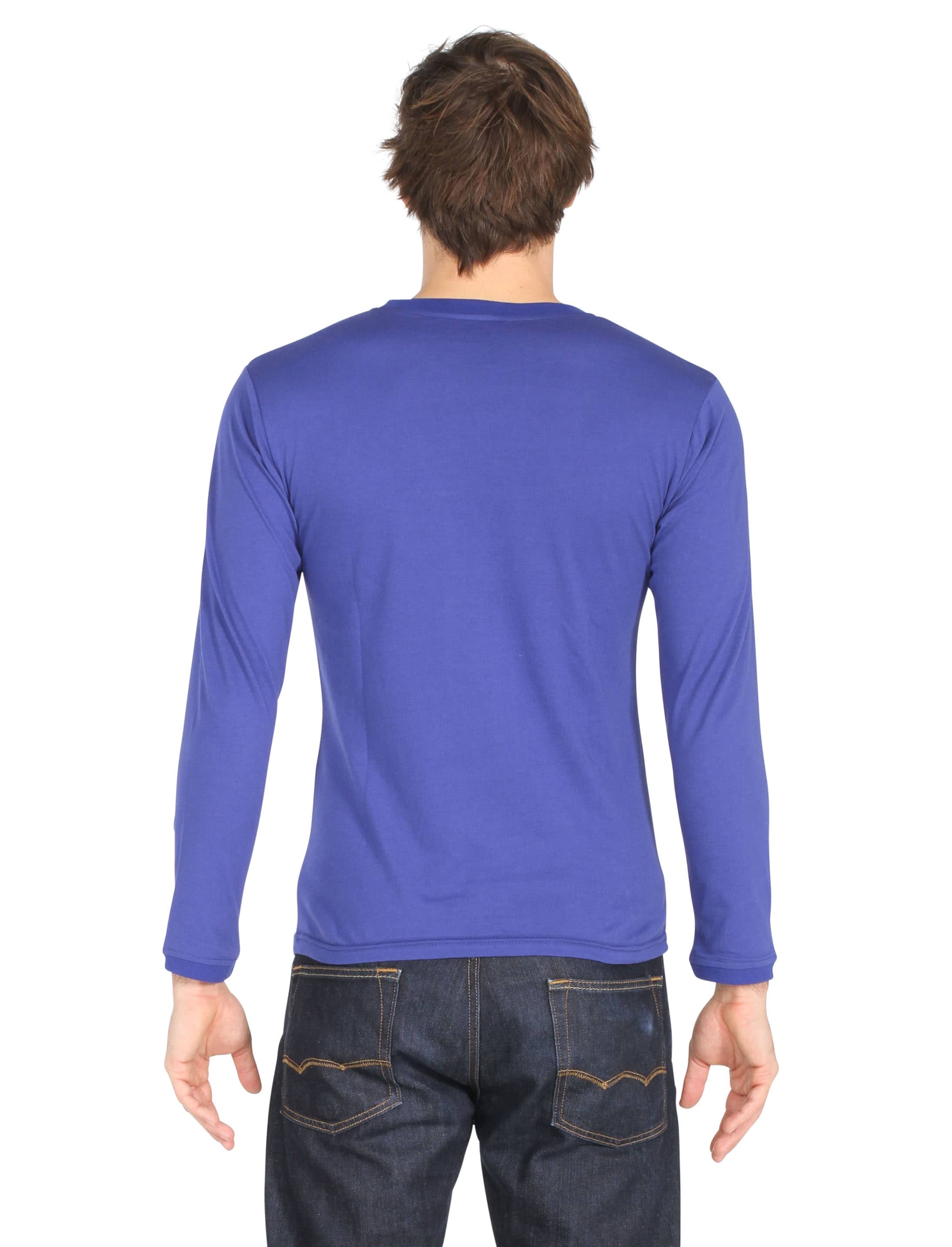 Shirt langarm blau S