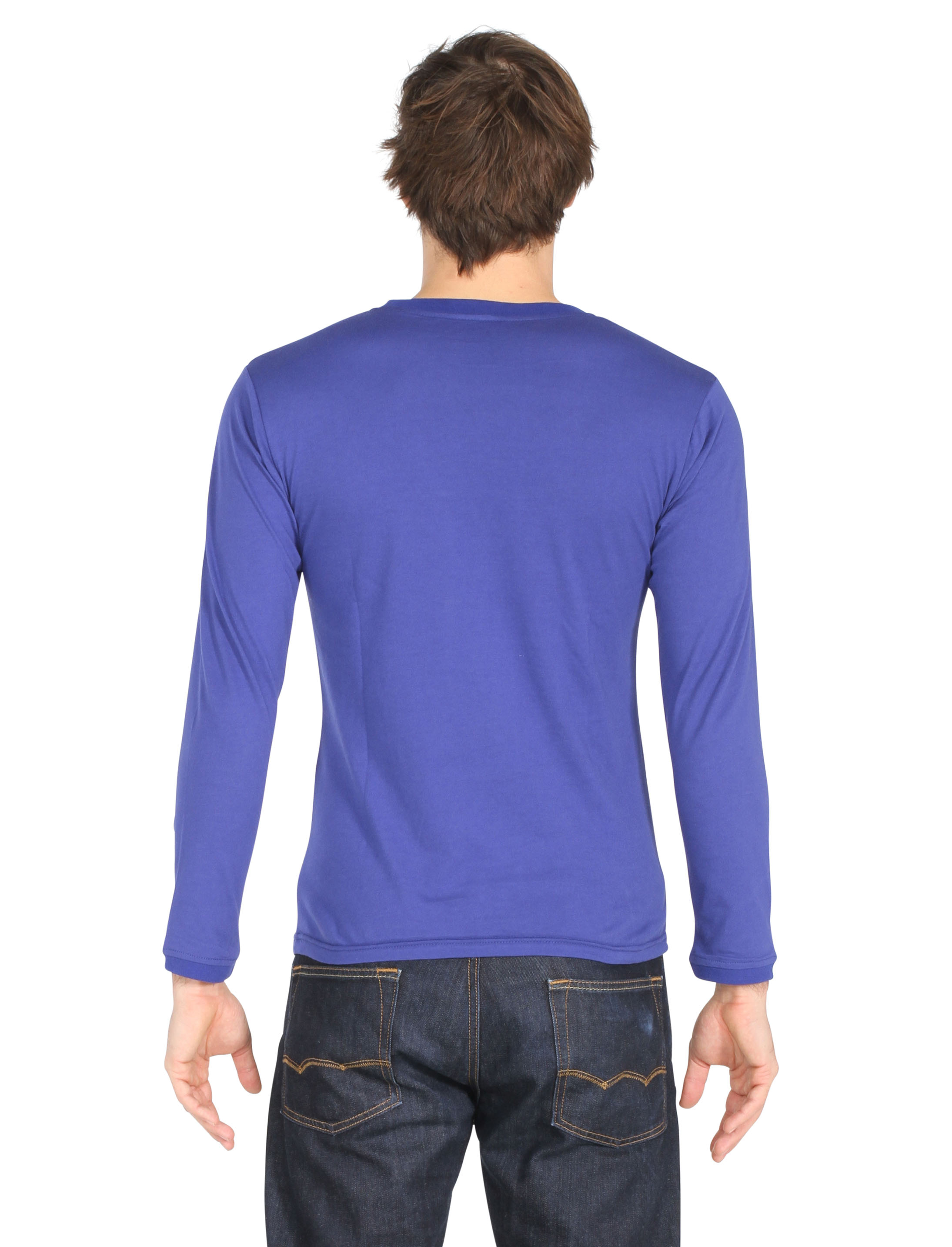 Shirt langarm blau 2XL