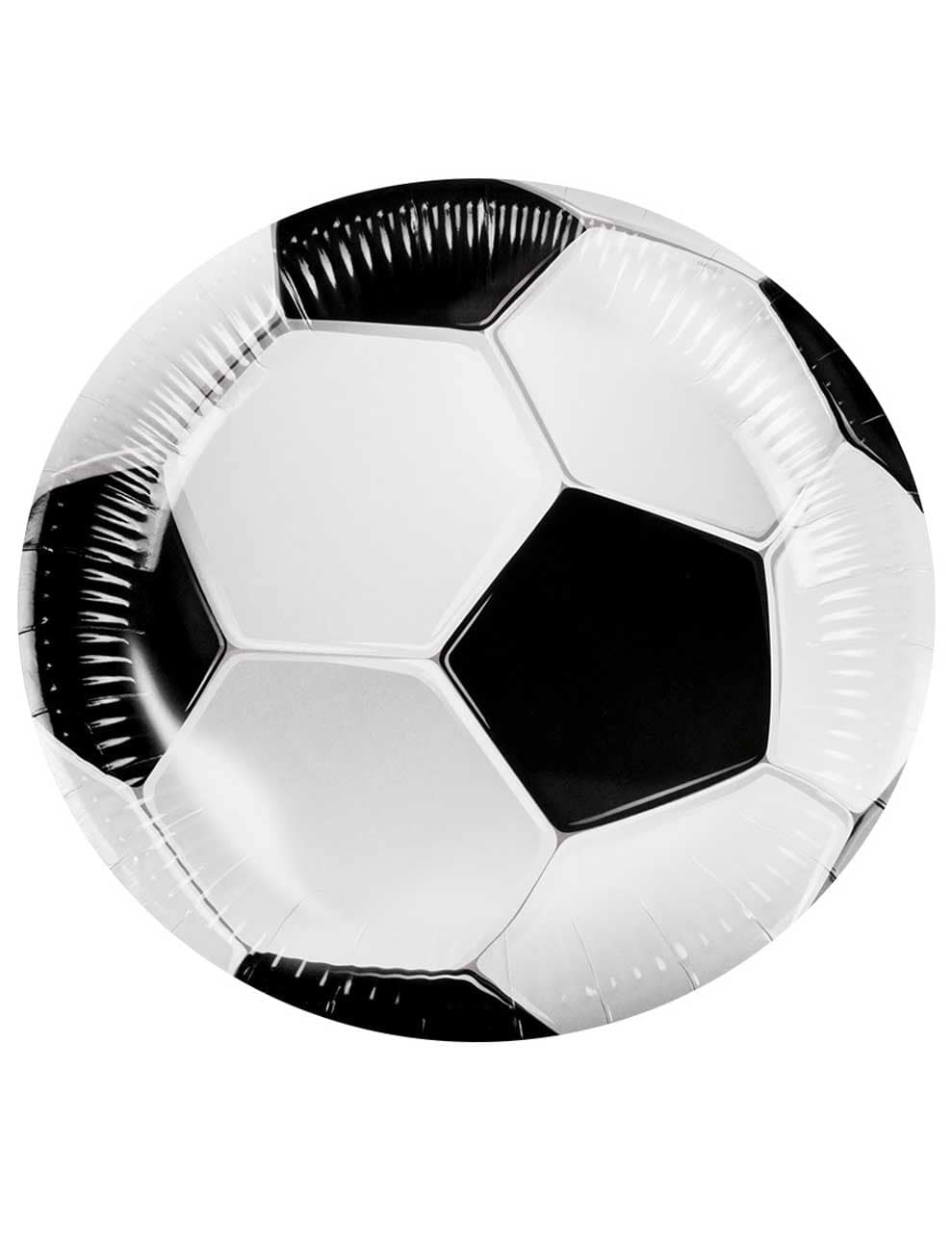 Pappteller Fußball 10 Stk. schwarz/weiß