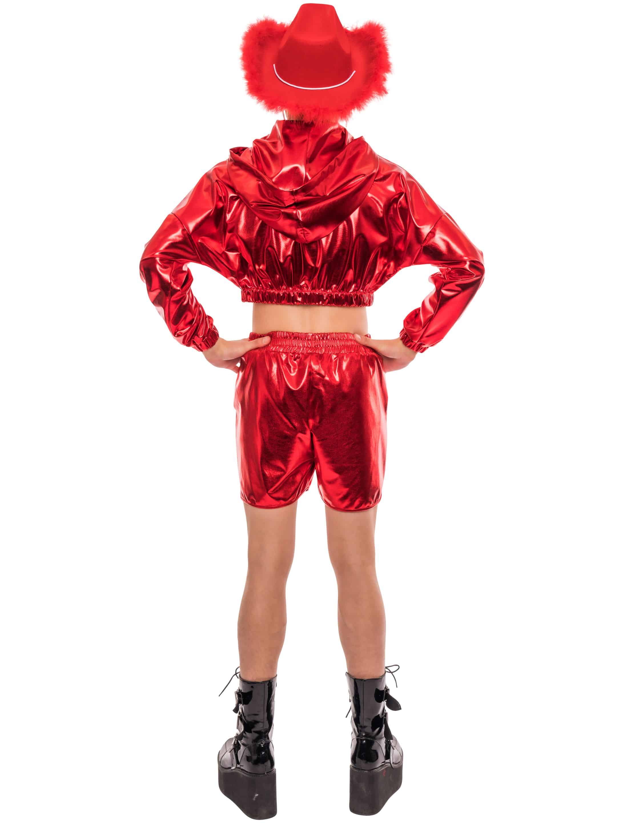 Hot Pants metallic Damen rot S/M