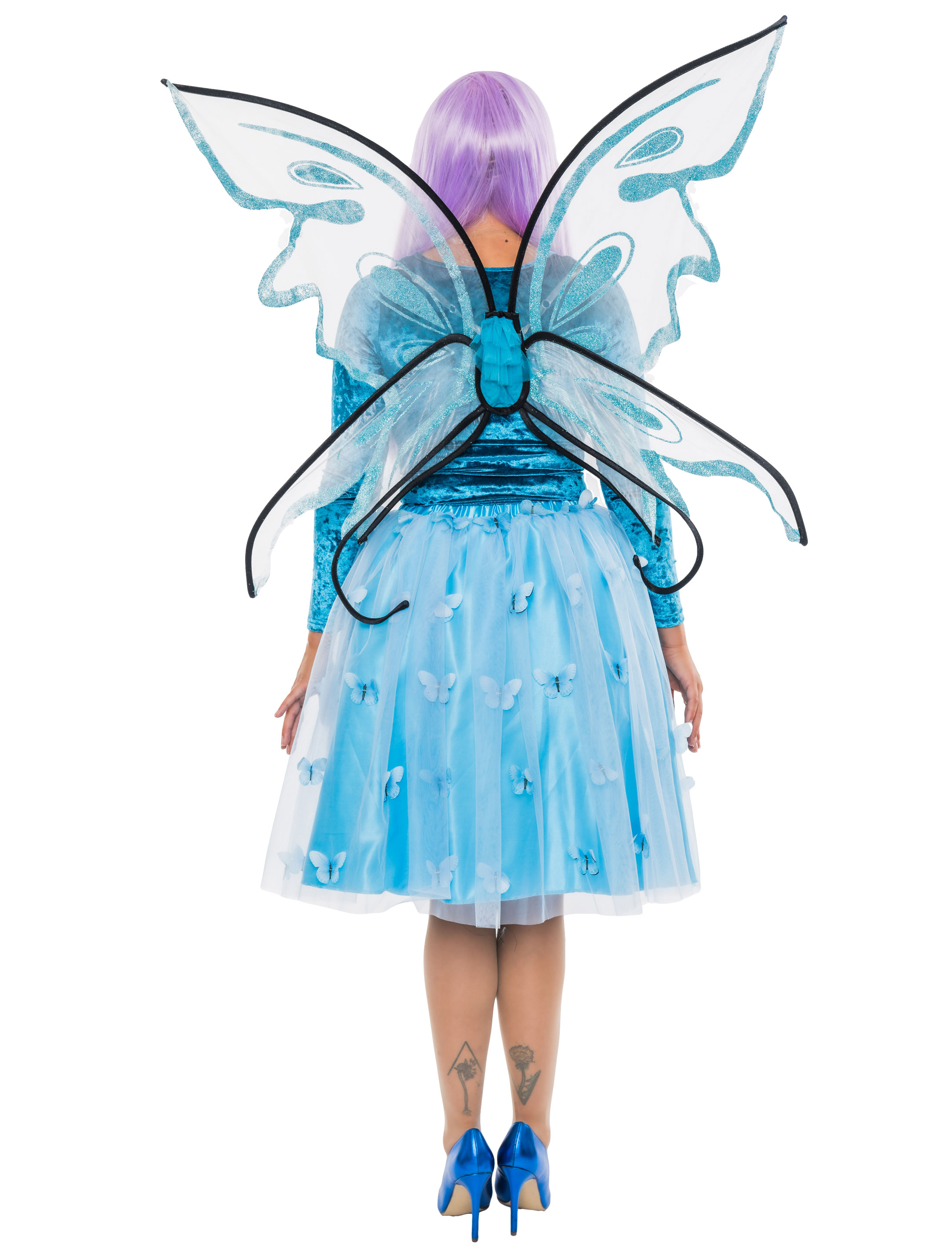 Petticoat mit Schmetterlingen blau one size