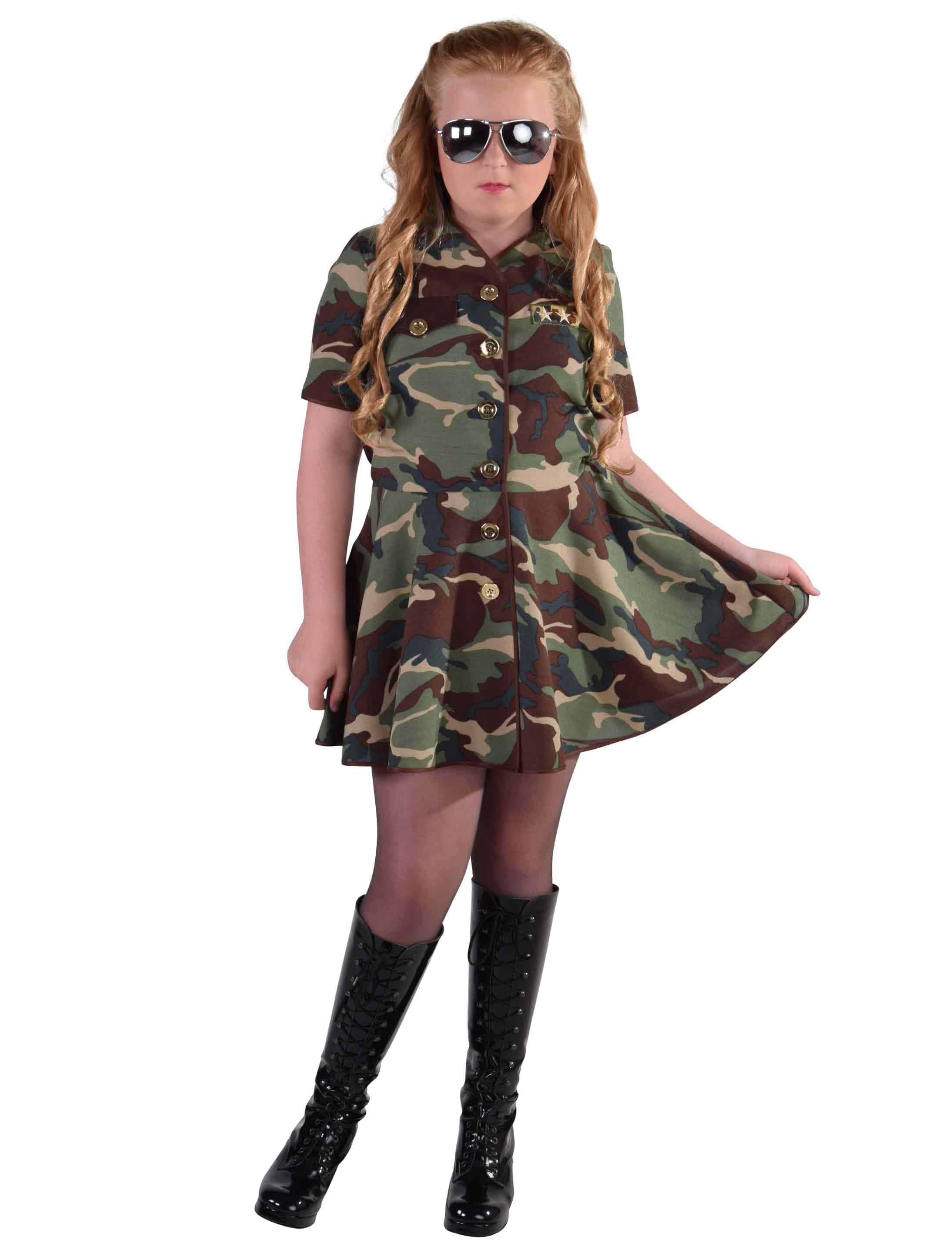 Kleid Army Girl Kinder camouflage 164