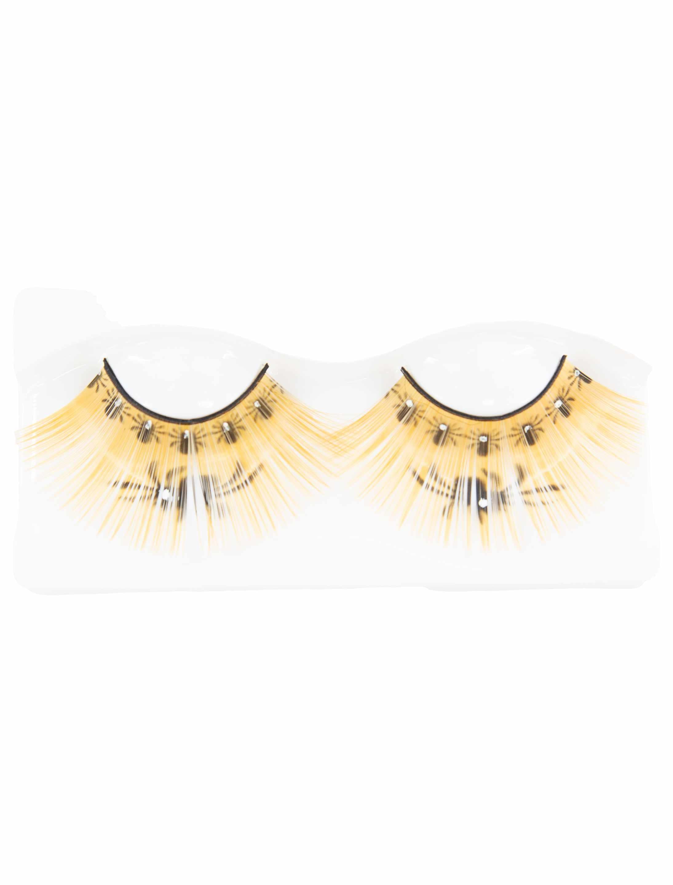 Wimpern mit Spinne orange/schwarz Wimpern mit Spinne orange/schwarz