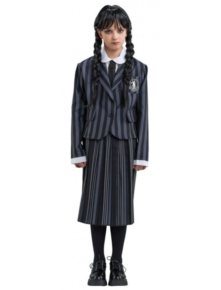 Schuluniform Wednesday Addams schwarz/grau 140