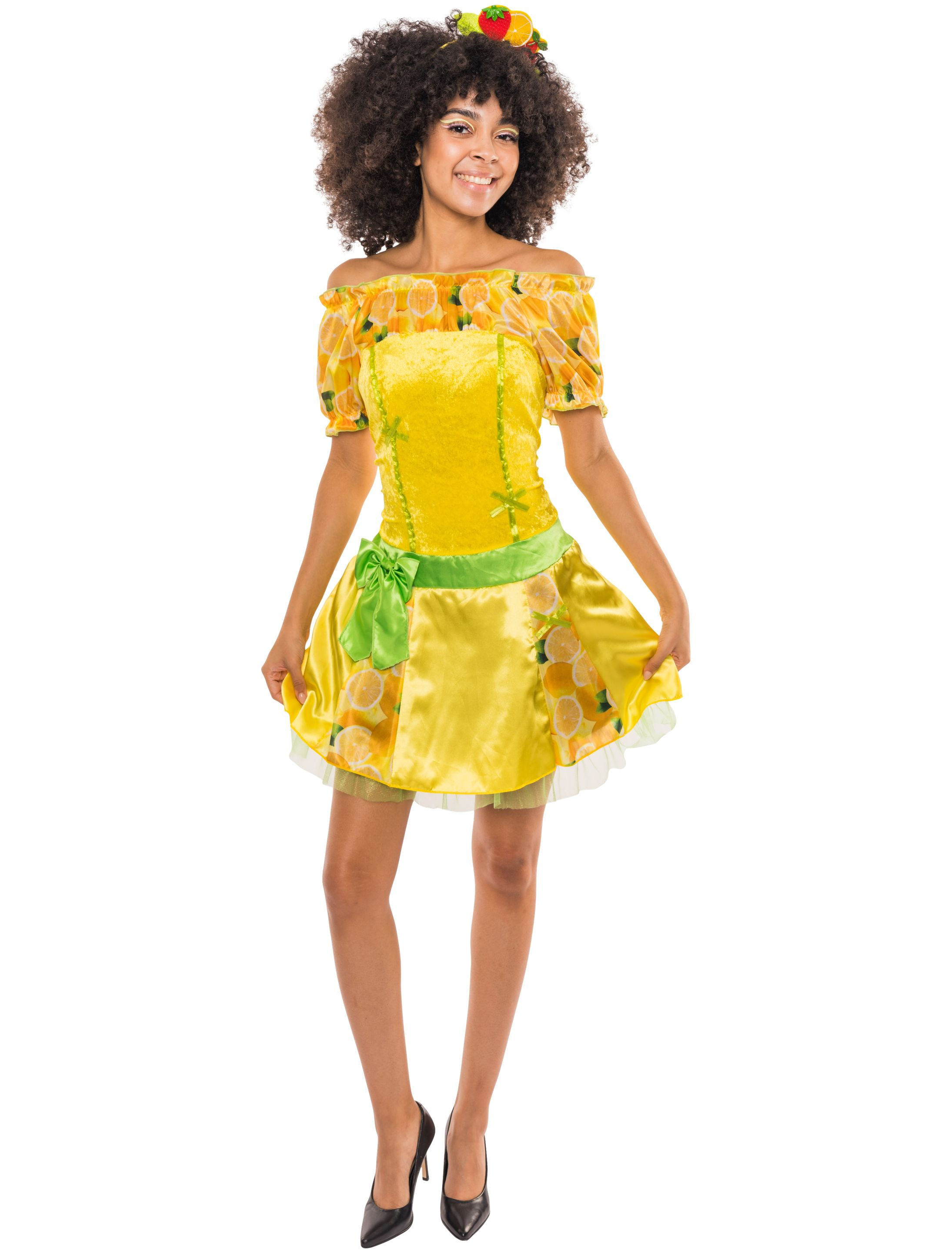 Kleid Zitrone 2-tlg. Damen gelb 40-42