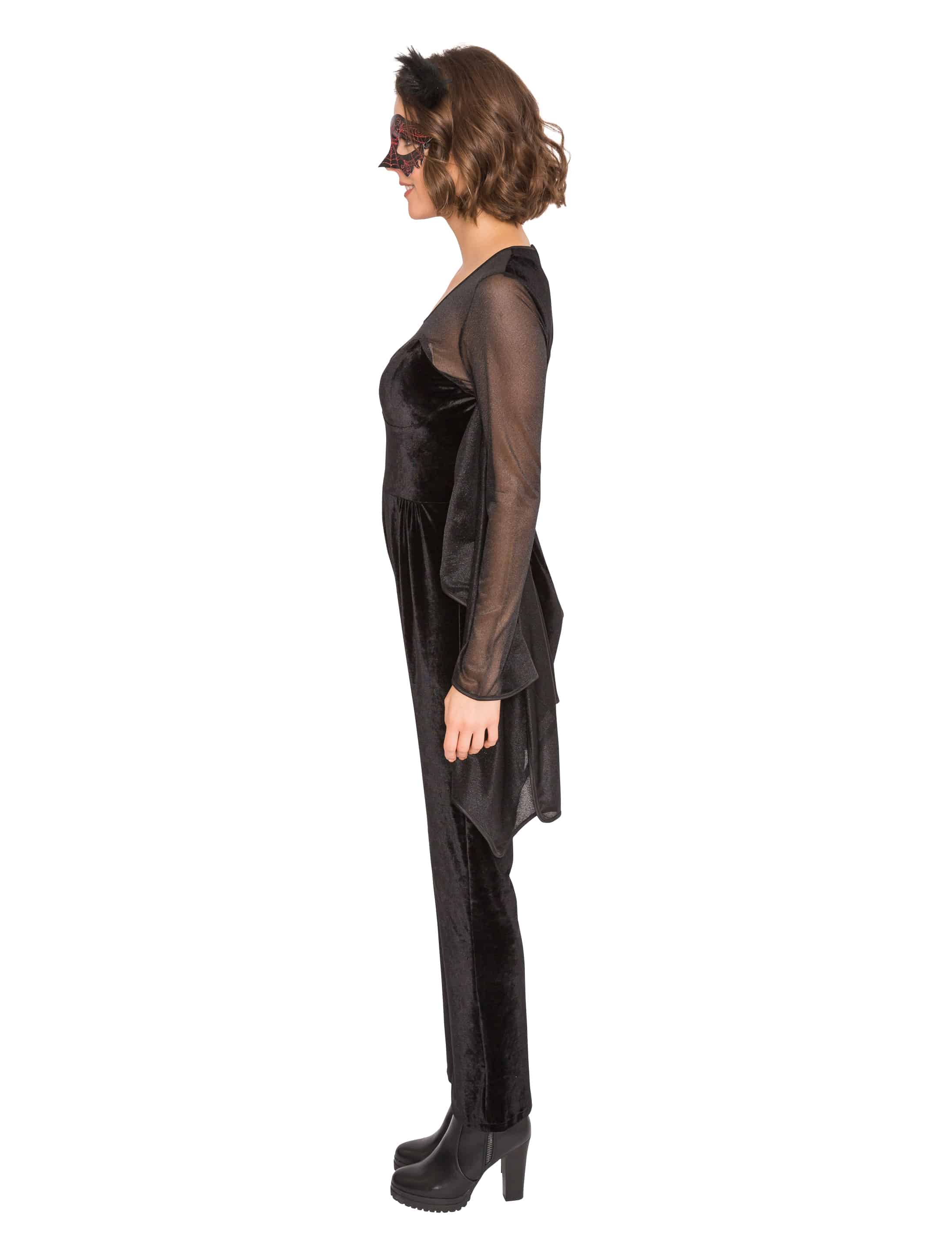 Jumpsuit Fledermaus Damen schwarz XL