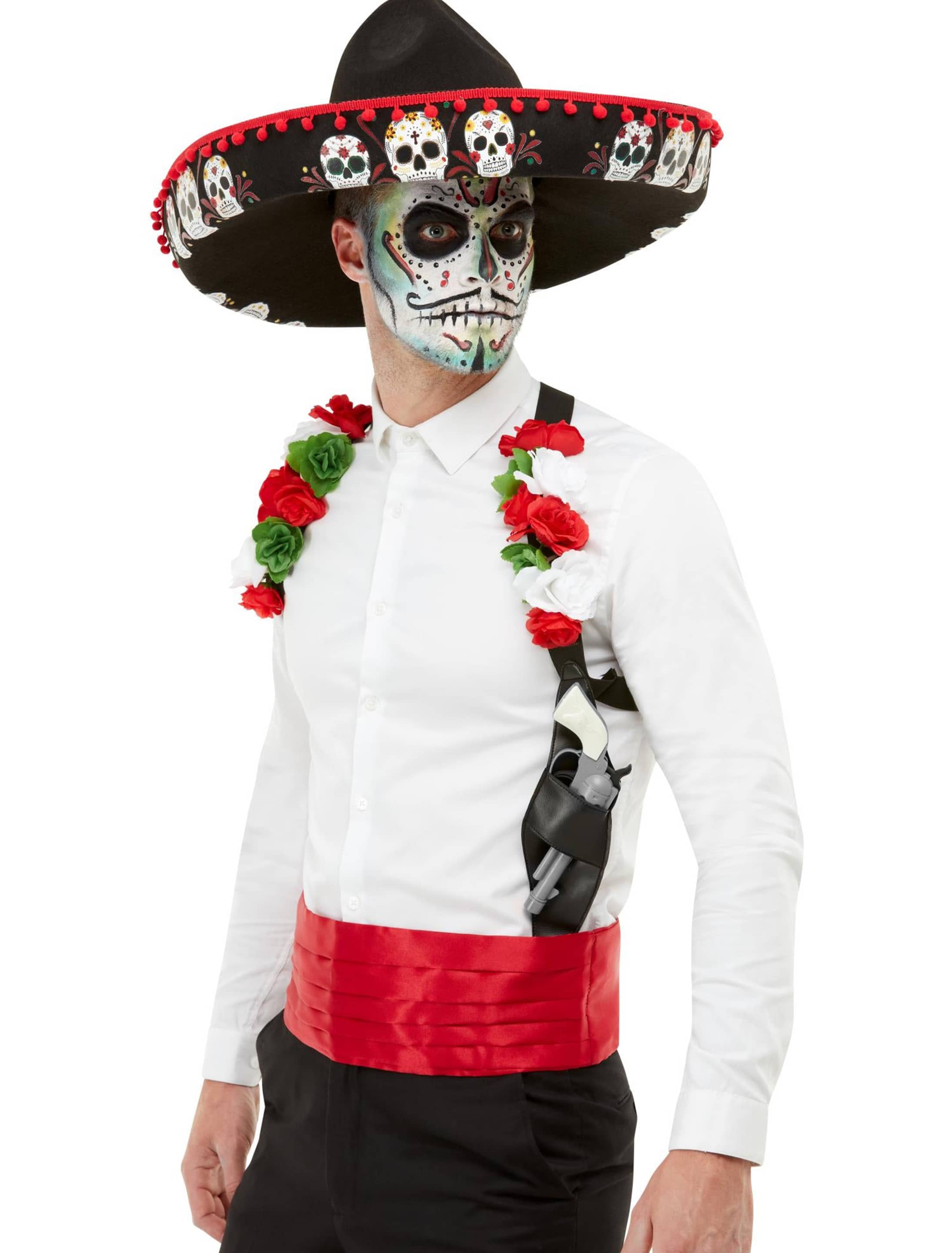 Set Day Of The Dead 3-tlg. Herren schwarz/weiß/rot one size