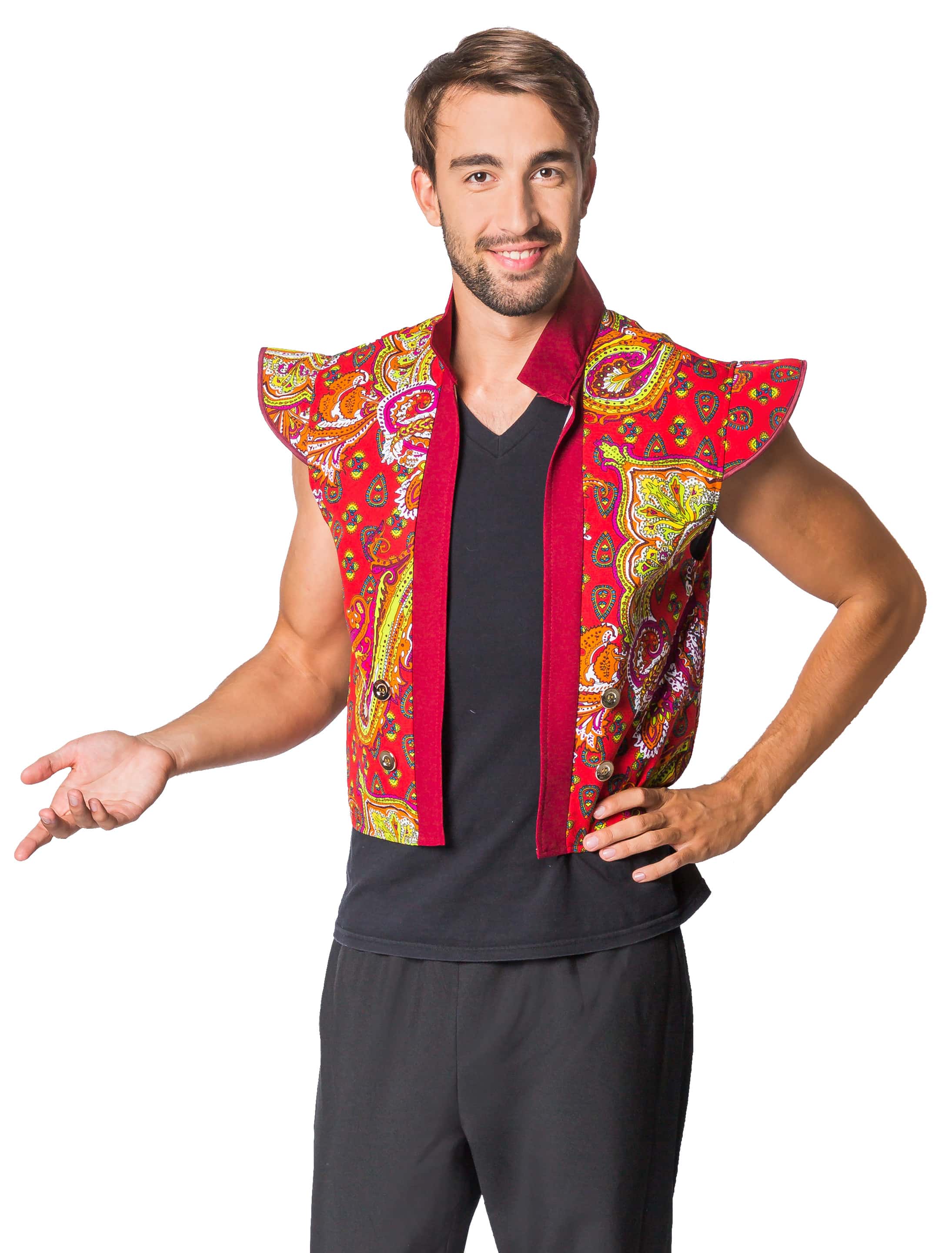 Weste Paisley Herren rot M