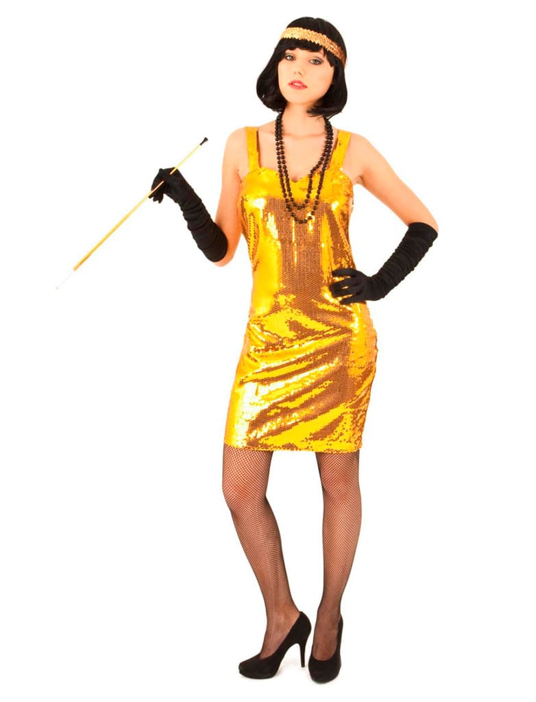 Kleid Pailletten gold XS