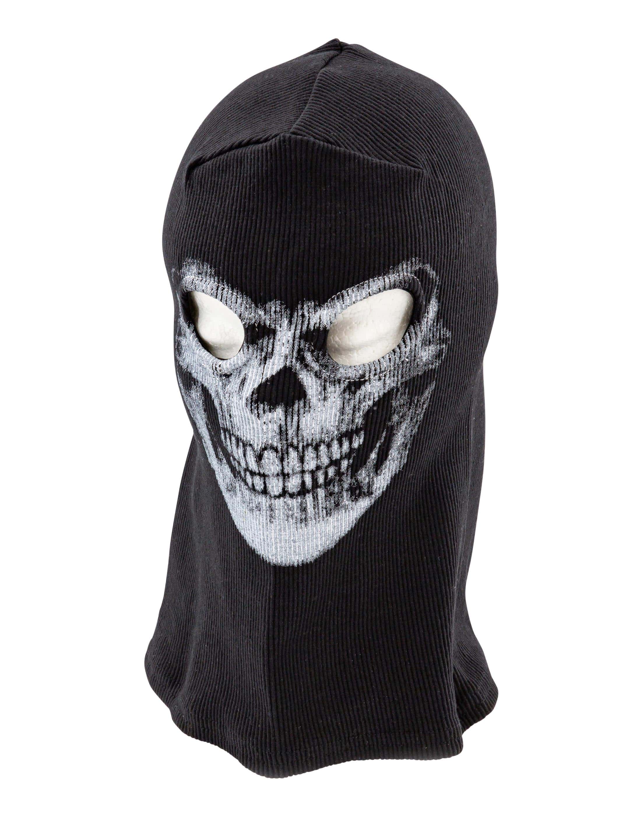 Maske schwarz mit Totenkopf