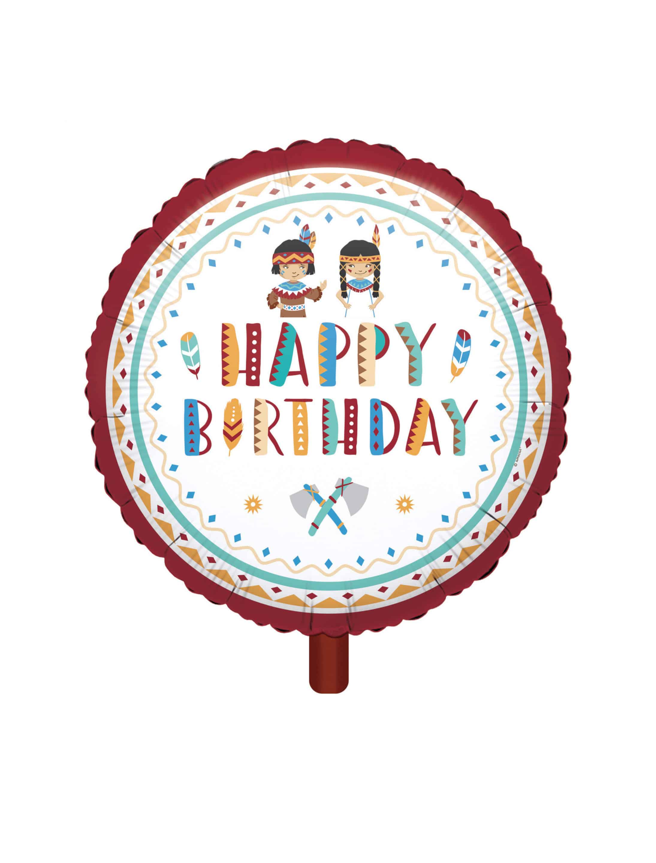 Folienballon Happy birthday Tepee & Tomahawk S