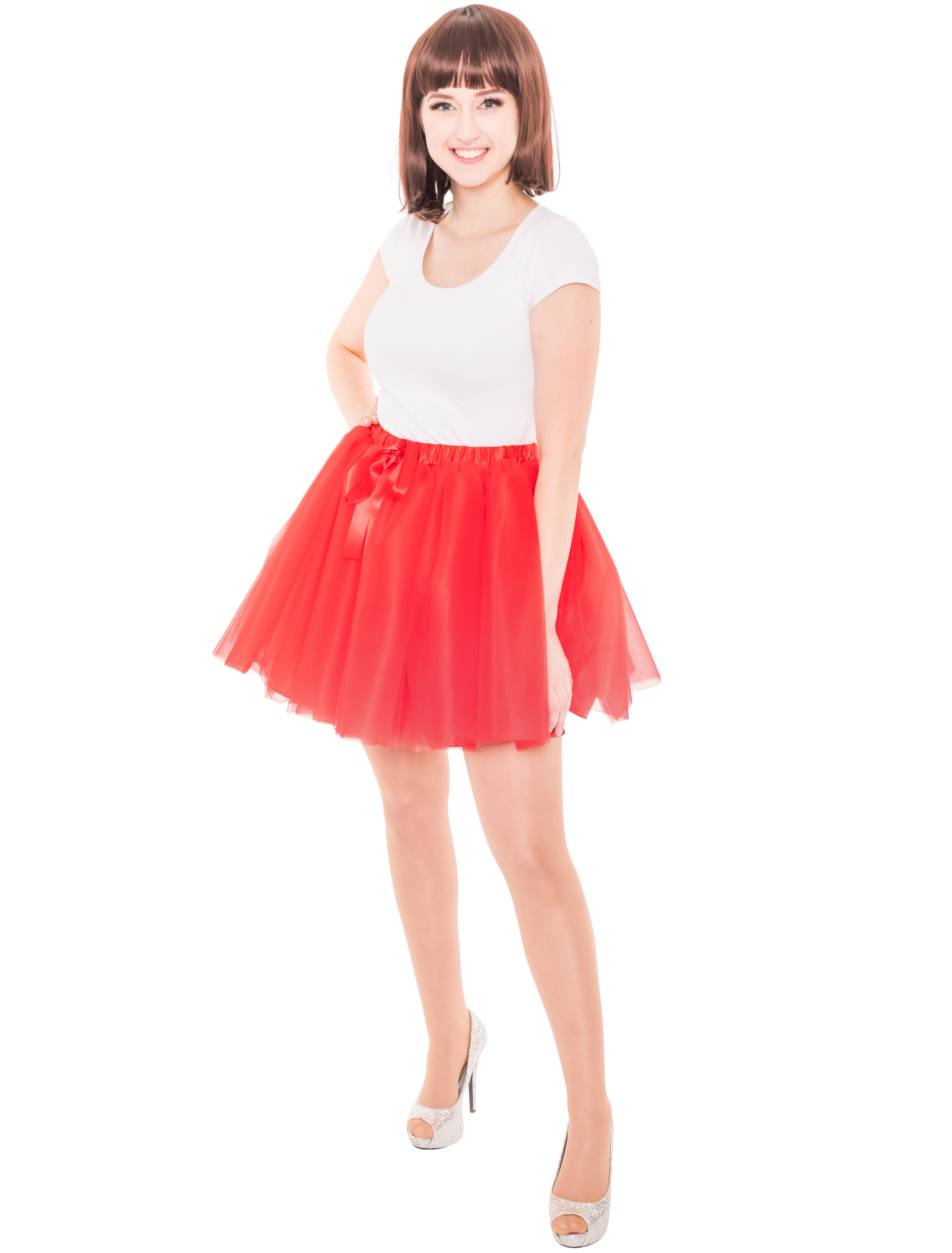 Tüllrock Damen rot one size Tüllrock Damen rot one size