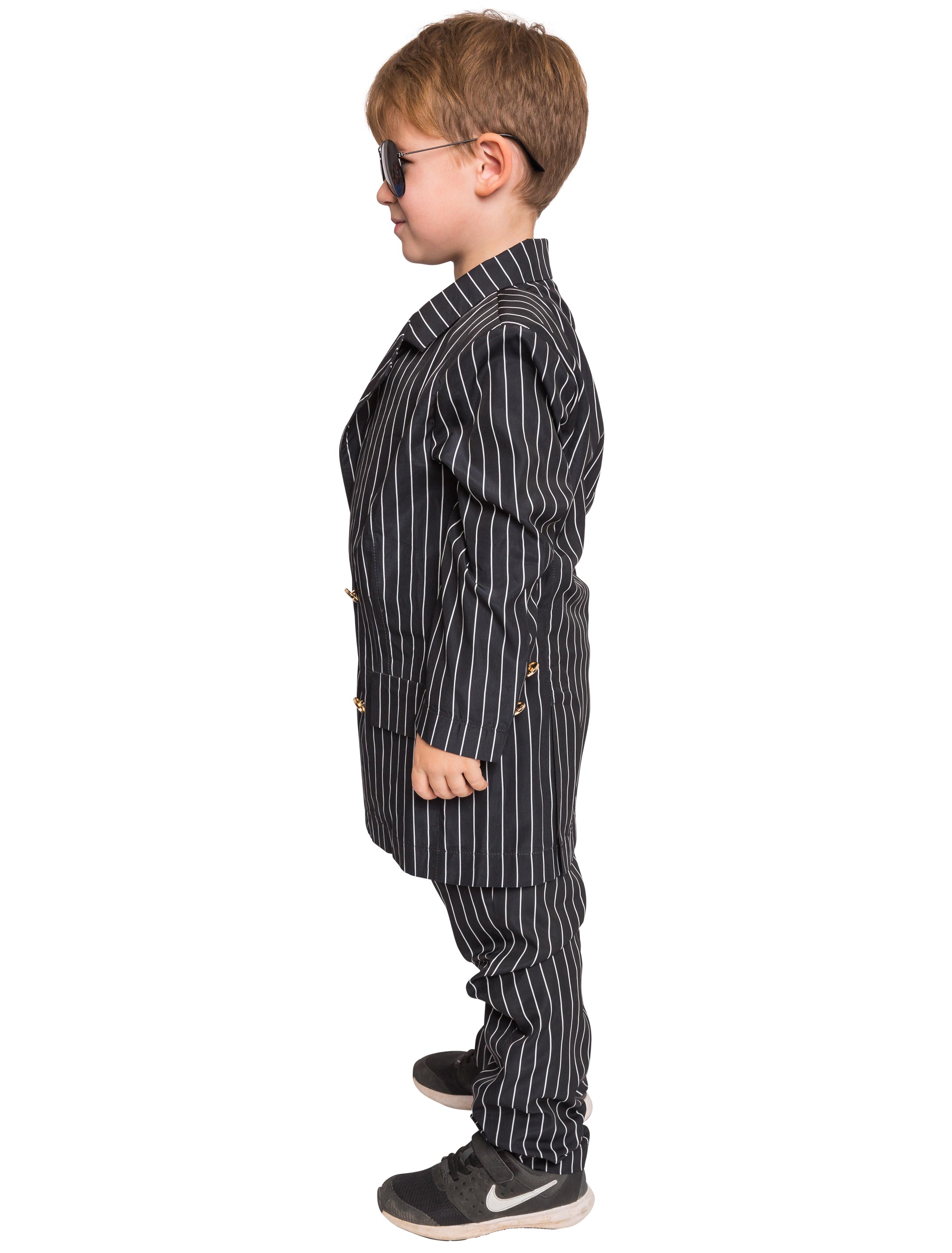 Anzug mit Nadelstreifen Kinder 2-tlg. schwarz/weiß 116 Anzug mit Nadelstreifen Kinder 2-tlg. schwarz/weiß 116