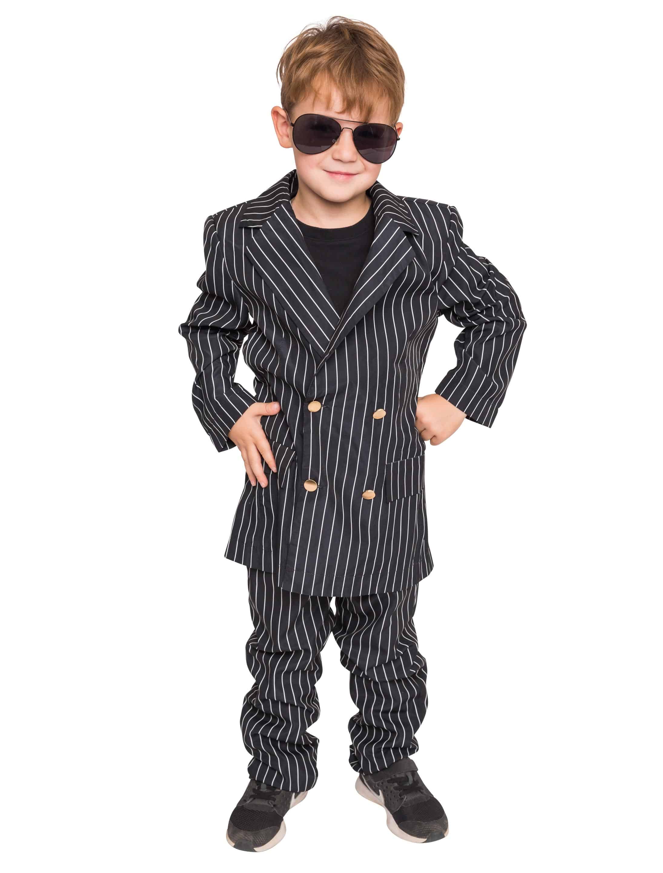 Anzug mit Nadelstreifen Kinder 2-tlg. schwarz/weiß 116 Anzug mit Nadelstreifen Kinder 2-tlg. schwarz/weiß 116