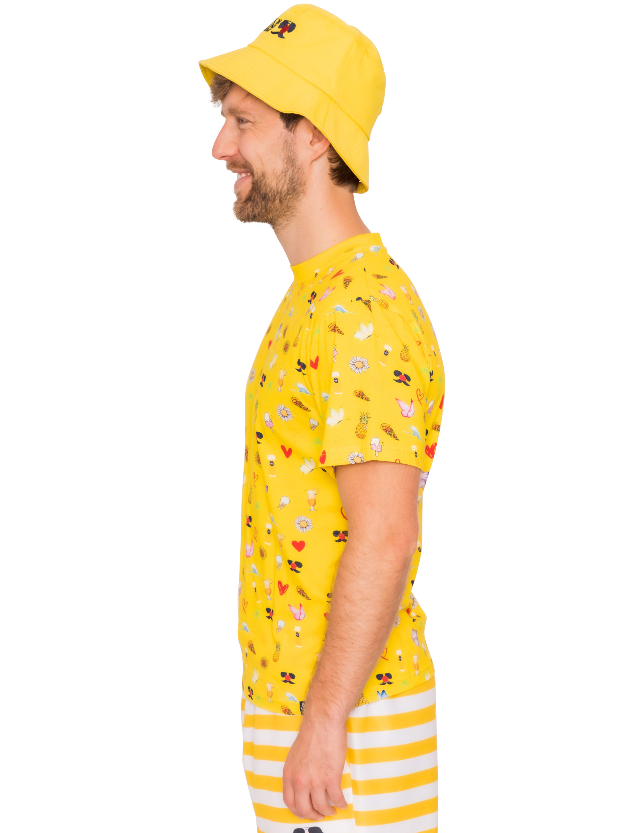 JIS T-Shirt Jeck im Sunnesching mit Logos Herren gelb 2XL
