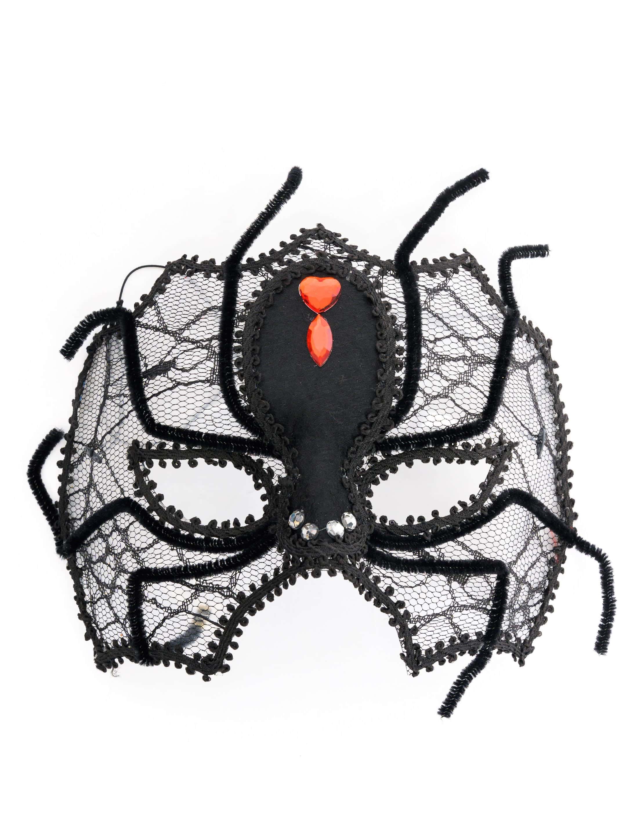Maske Spinnennetz schwarz
