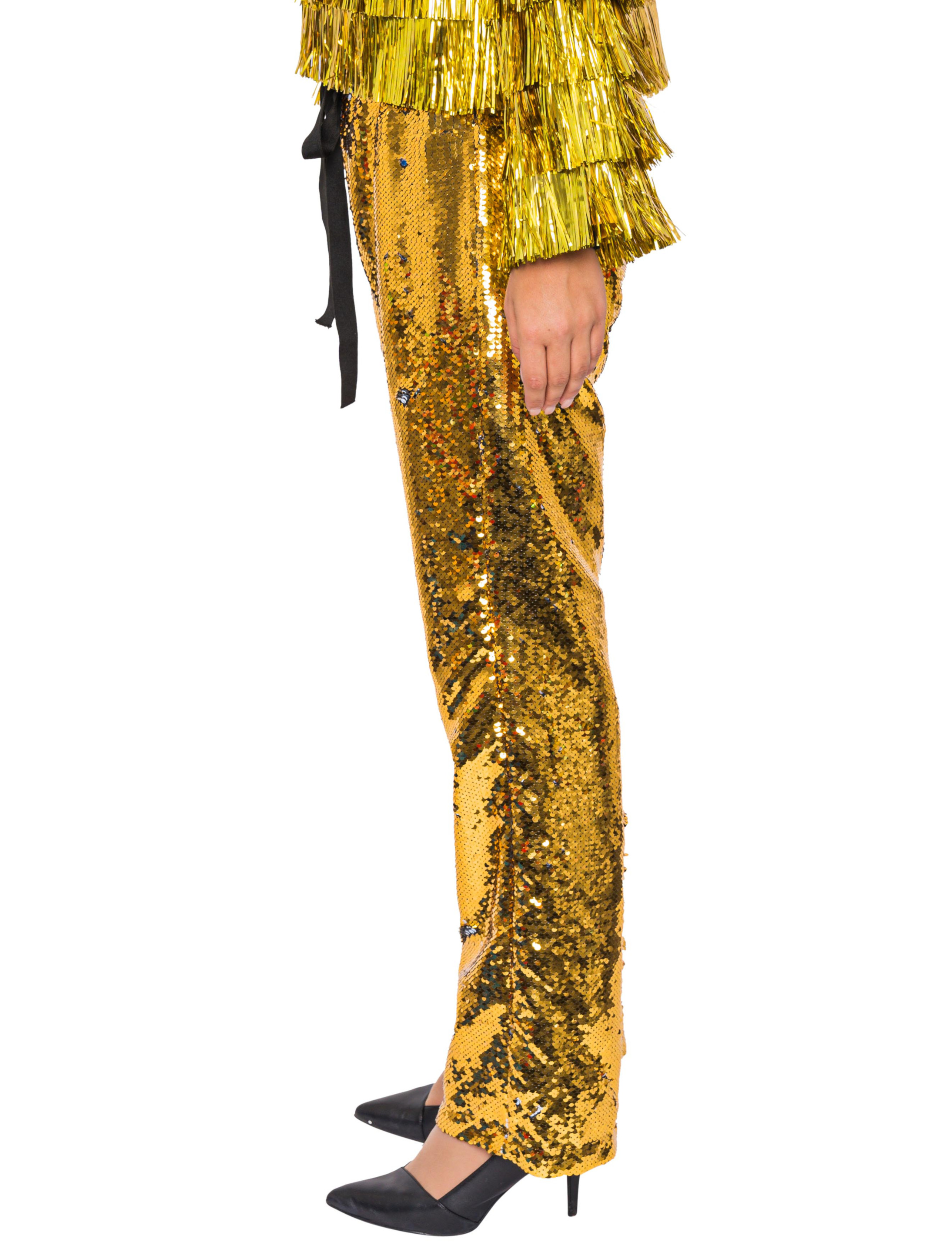 Luxus Goldene Pailletten Hose Bild