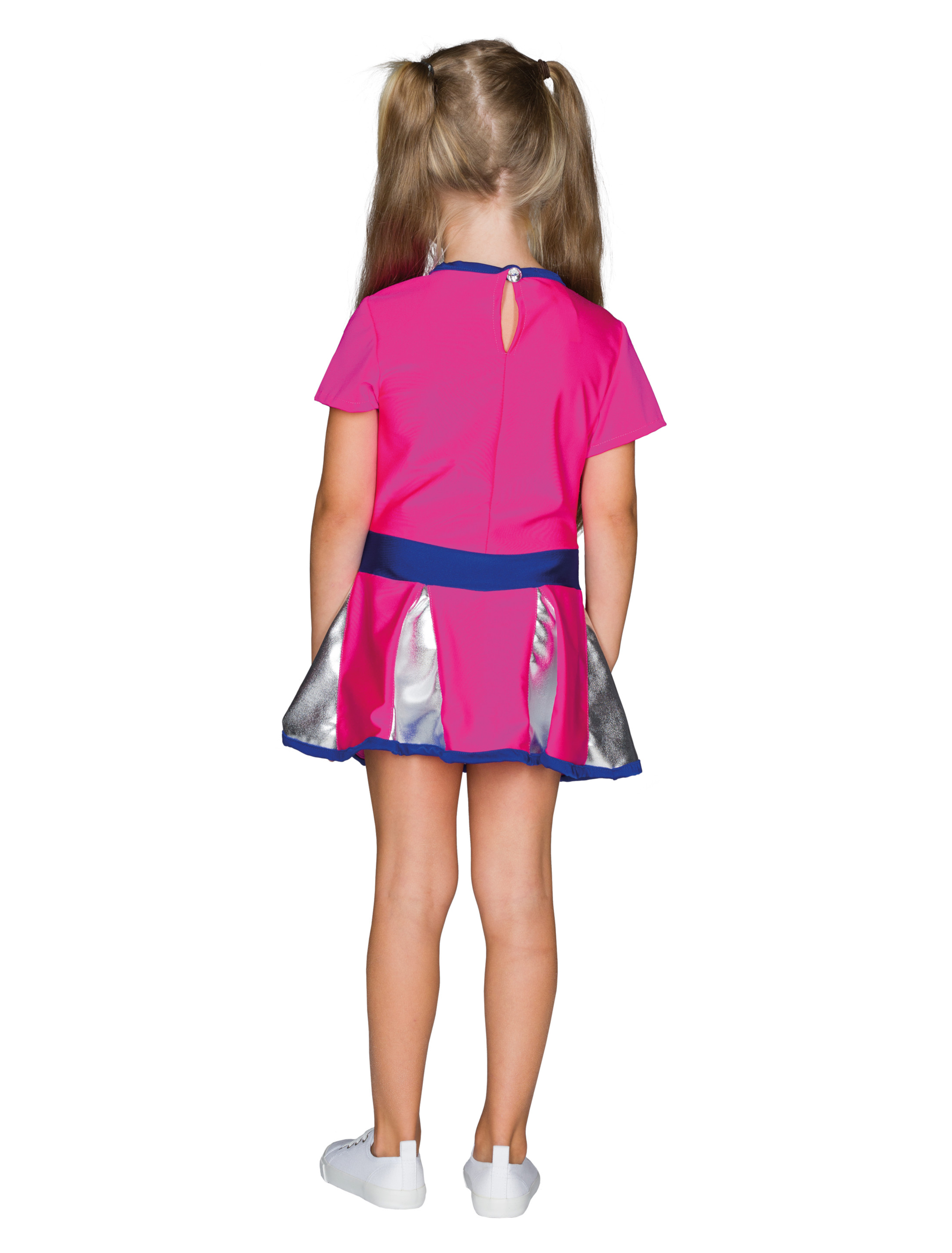 Kleid Cheerleader Kinder pink/silber 128