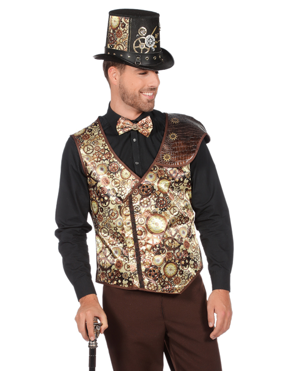 Weste Steampunk Lacey Herren gold 52