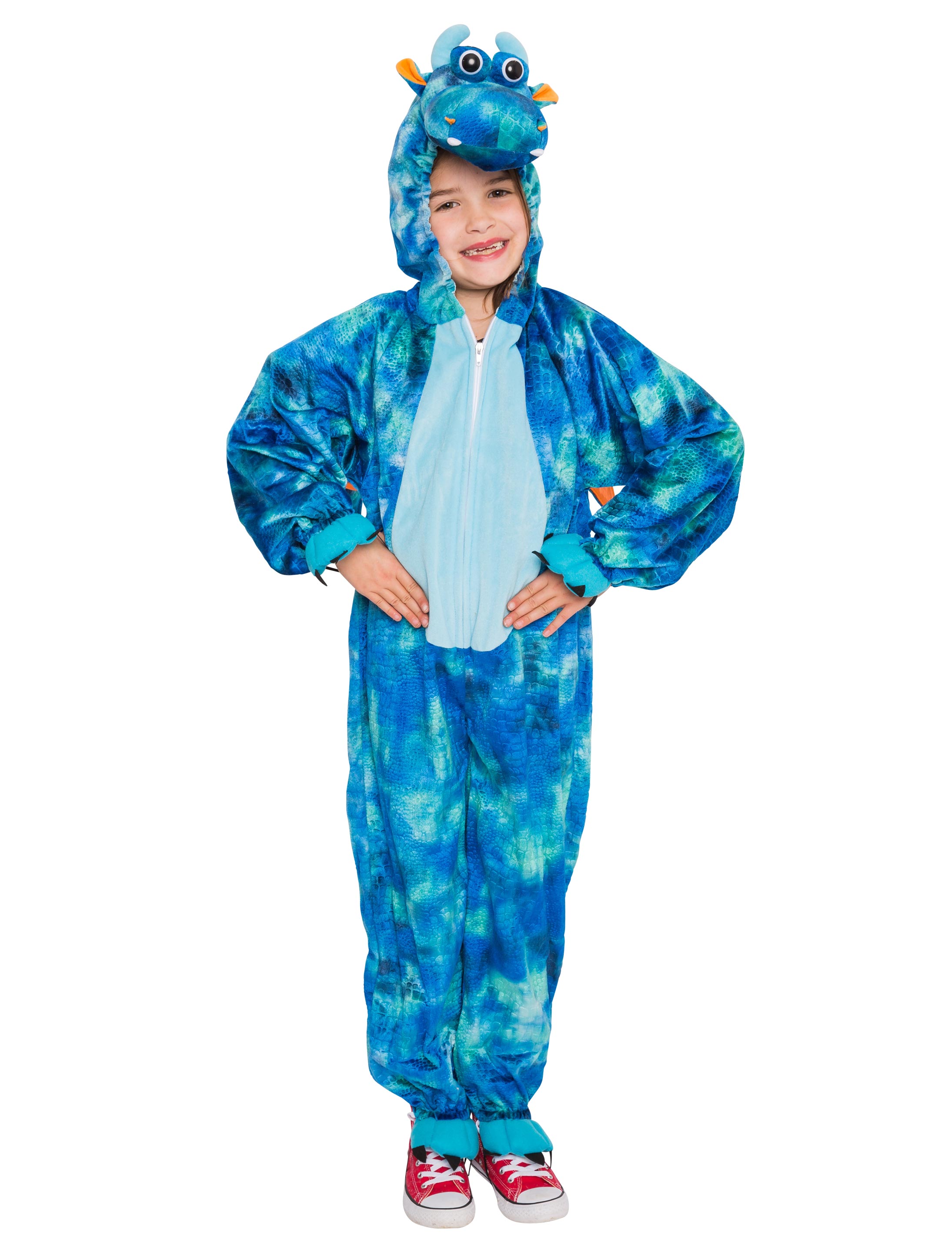 Overall Plüsch Drache Kinder blau 140-164 Overall Plüsch Drache Kinder blau 140-164
