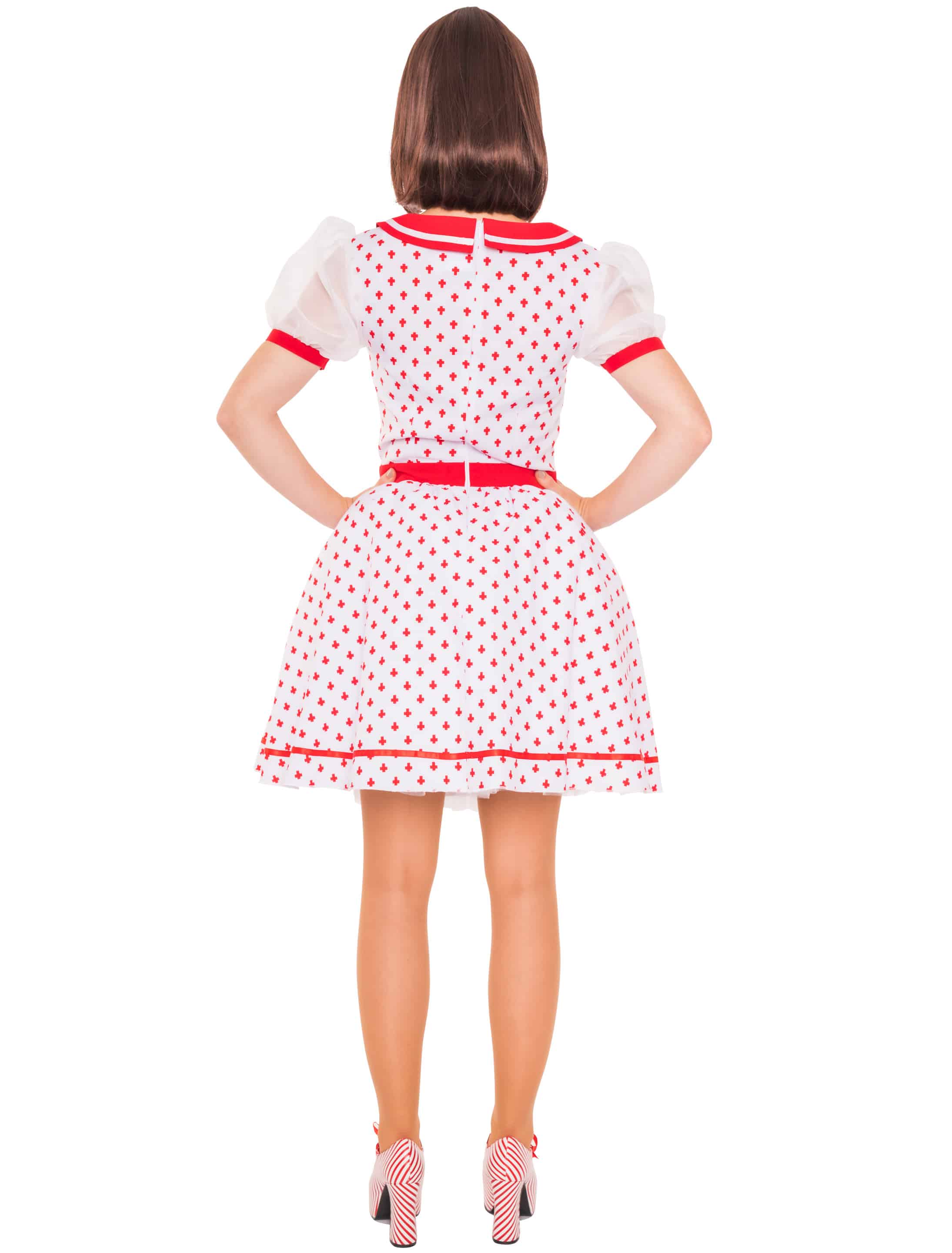Kleid Krankenschwester mit Kreuz rot/weiß L